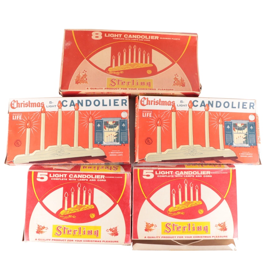 Sterling and Other Candolier Christmas Lights,  Mid-20th Century