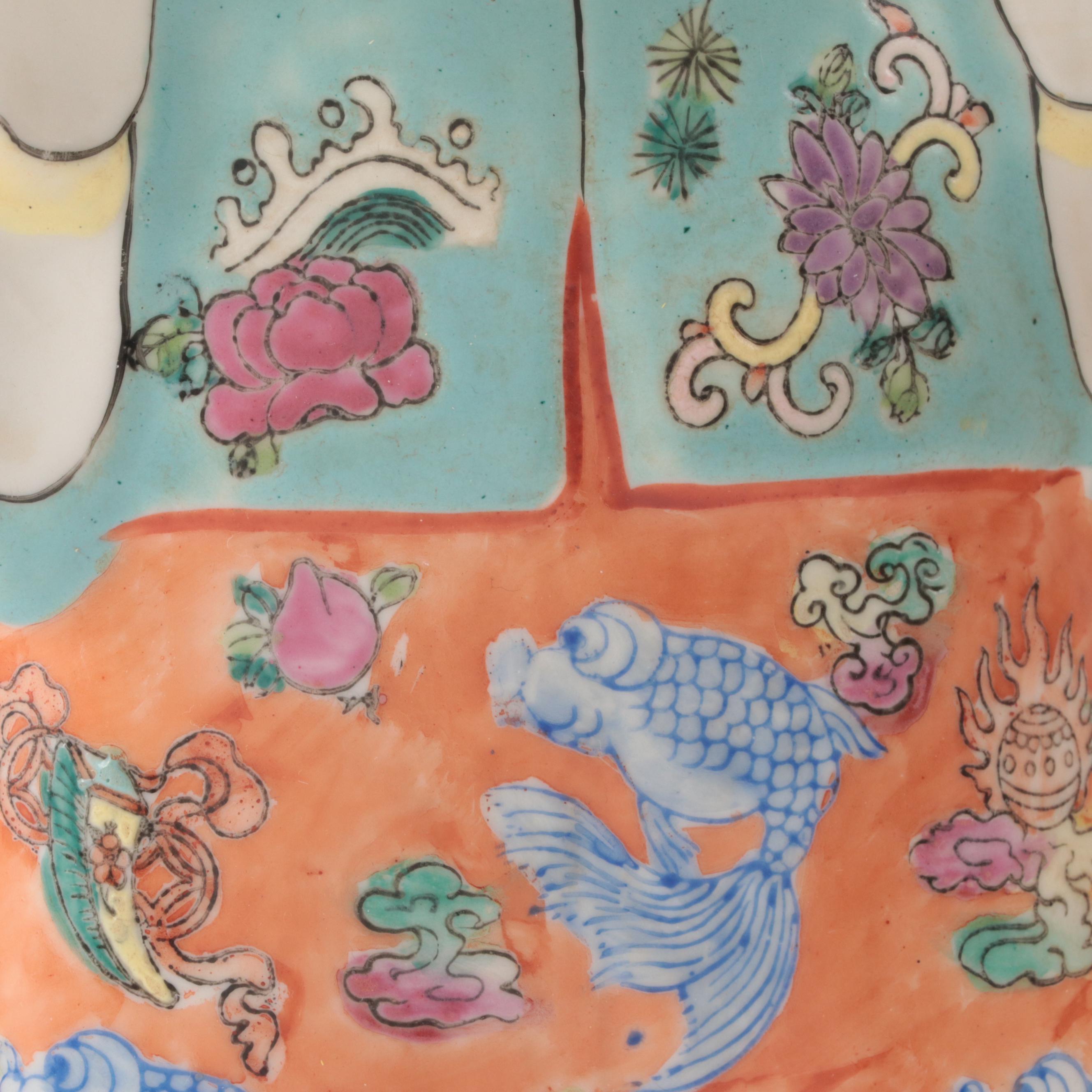 Chinese Famille Rose Porcelain Figurines,  Late 20th Century