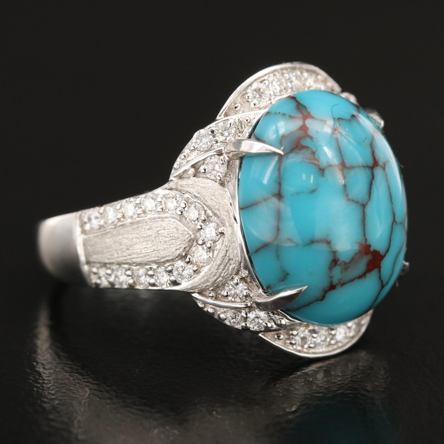 18K Turquoise and Diamond Ring