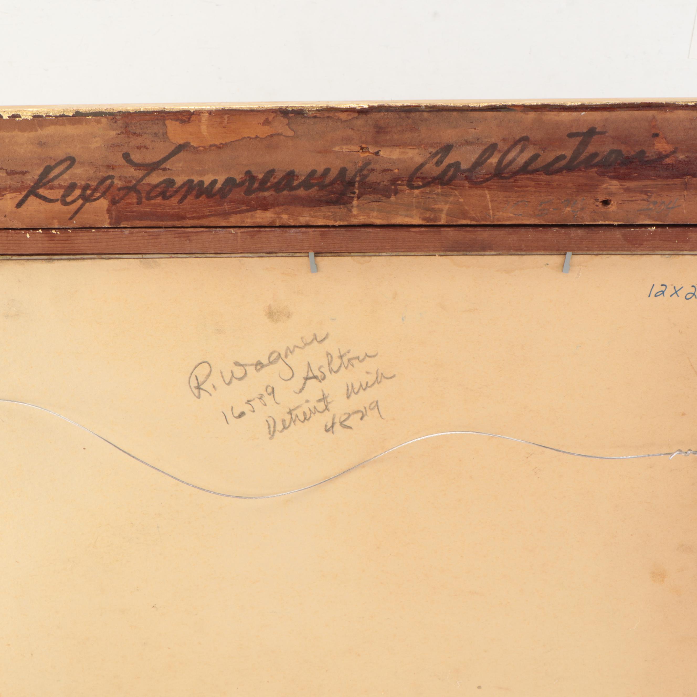 R. Wagner Oil Painting of Race at Churchill Downs, Circa 1960