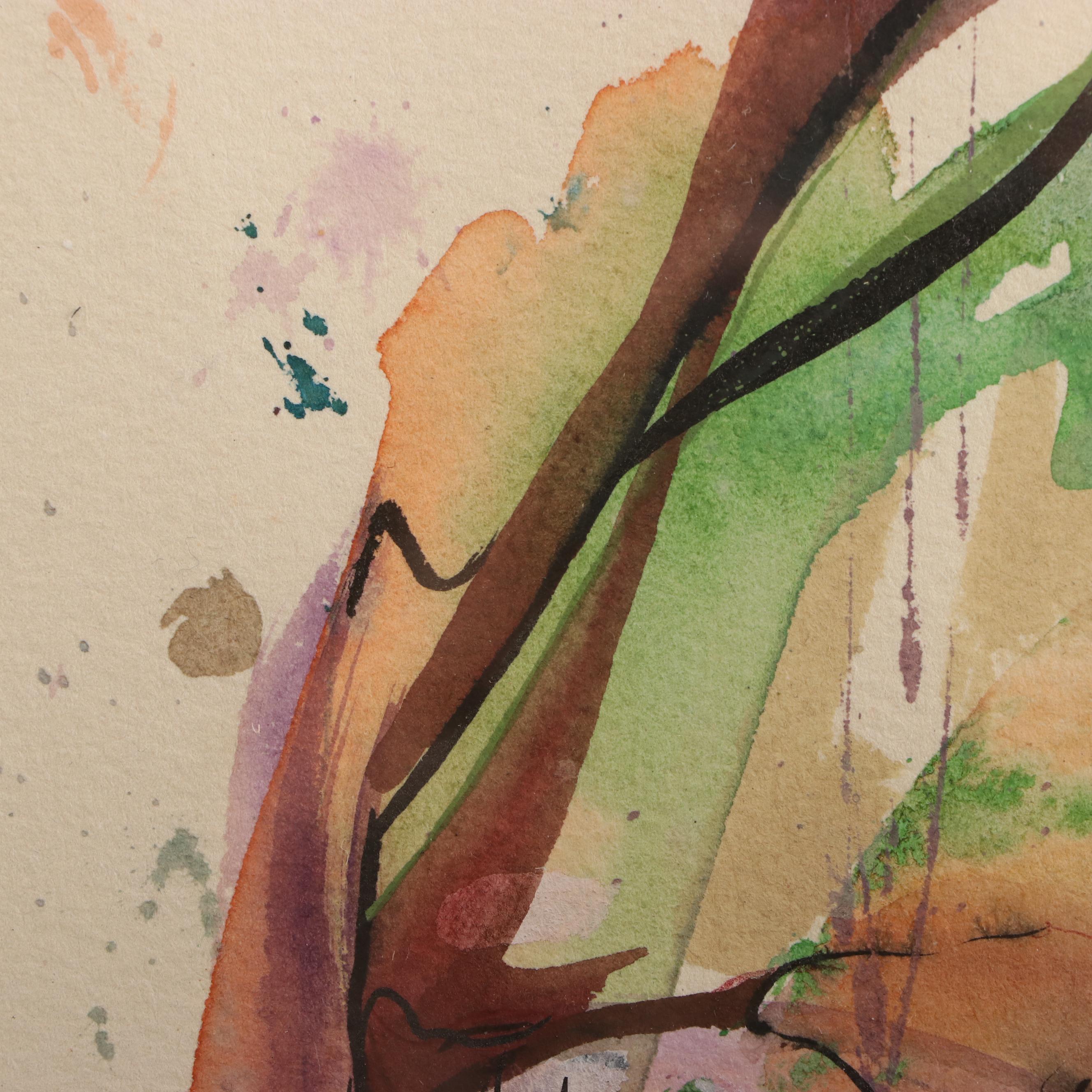 Daniel Sabau Portrait Watercolor and Gouache Painting "The Visionary," 2022