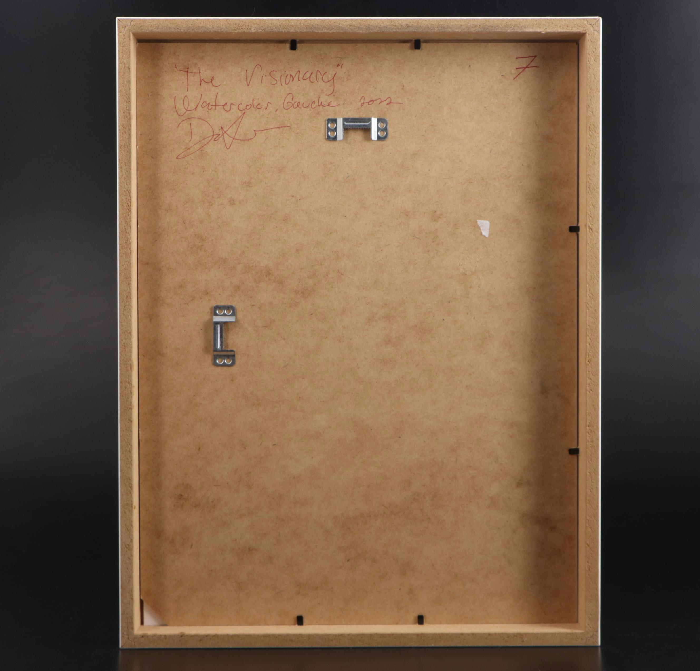 Daniel Sabau Portrait Watercolor and Gouache Painting "The Visionary," 2022