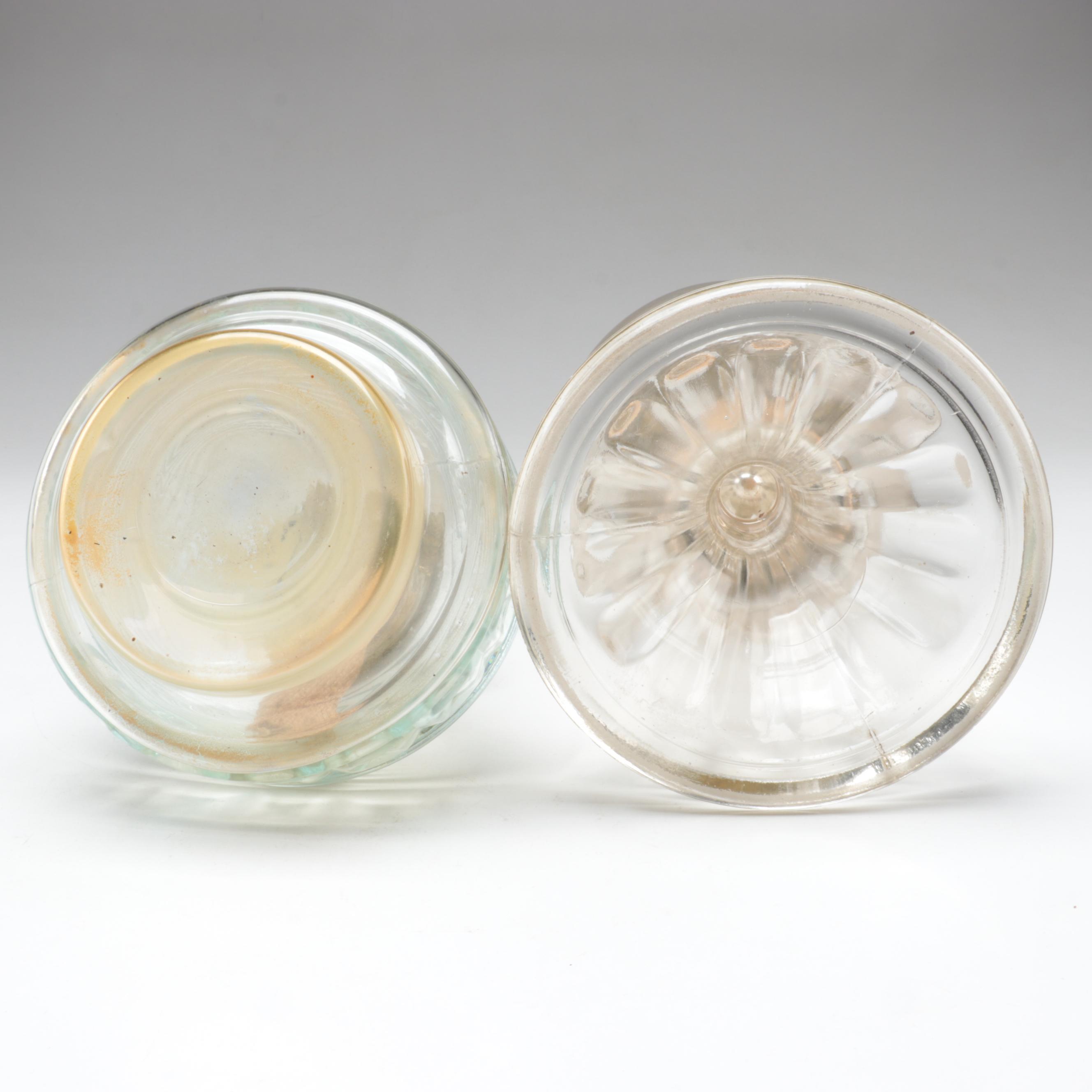 Plume & Atwood Pressed Glass Oil Lamps with Other Oil Lamp