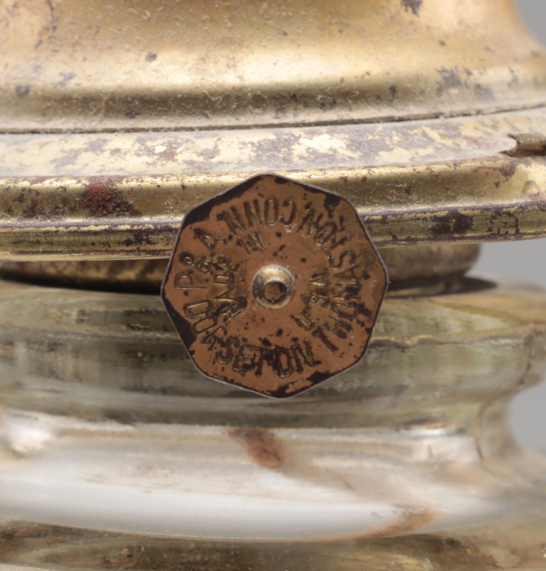 Plume & Atwood Pressed Glass Oil Lamps with Other Oil Lamp