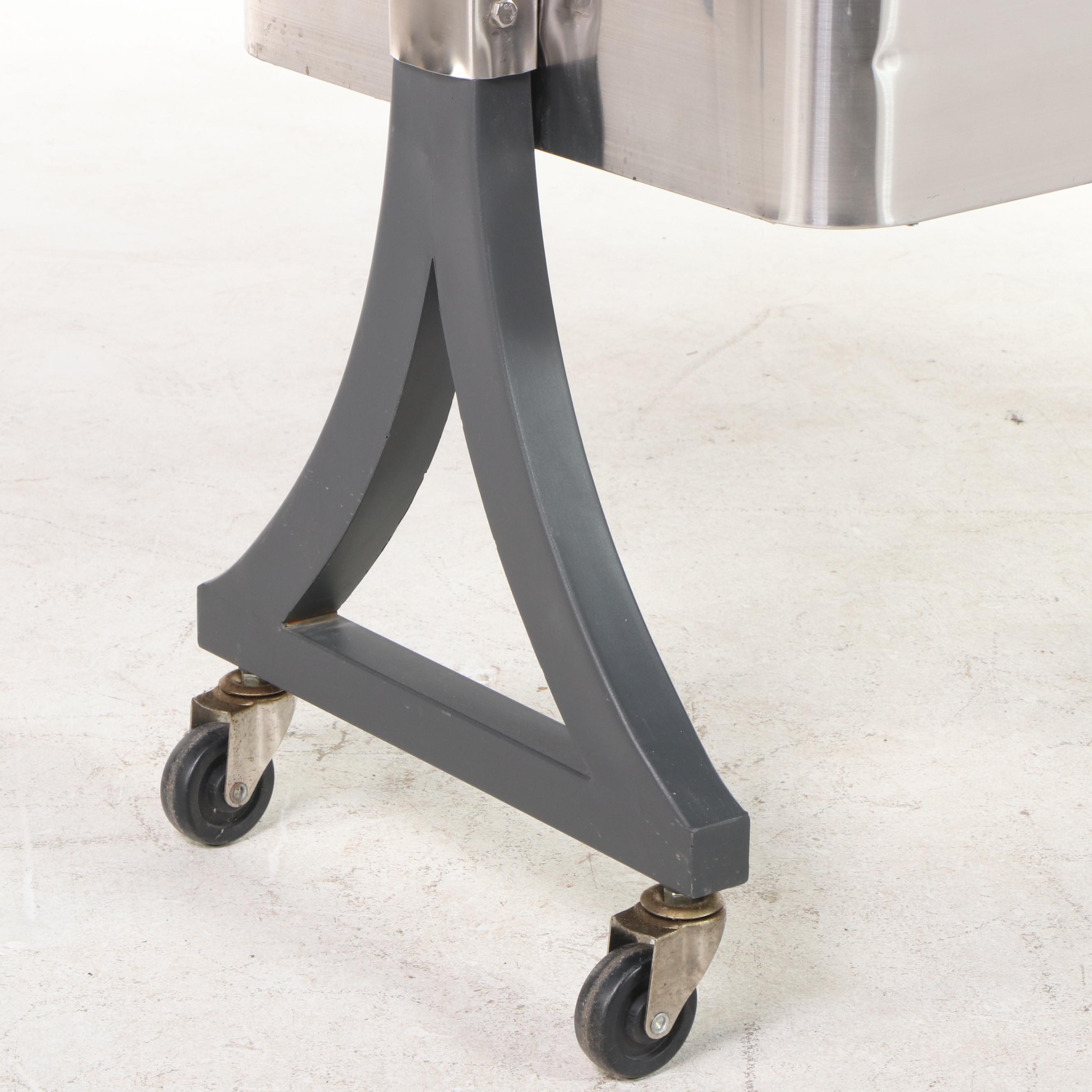 Stainless Steel Drinks Cooler on Rolling Stand
