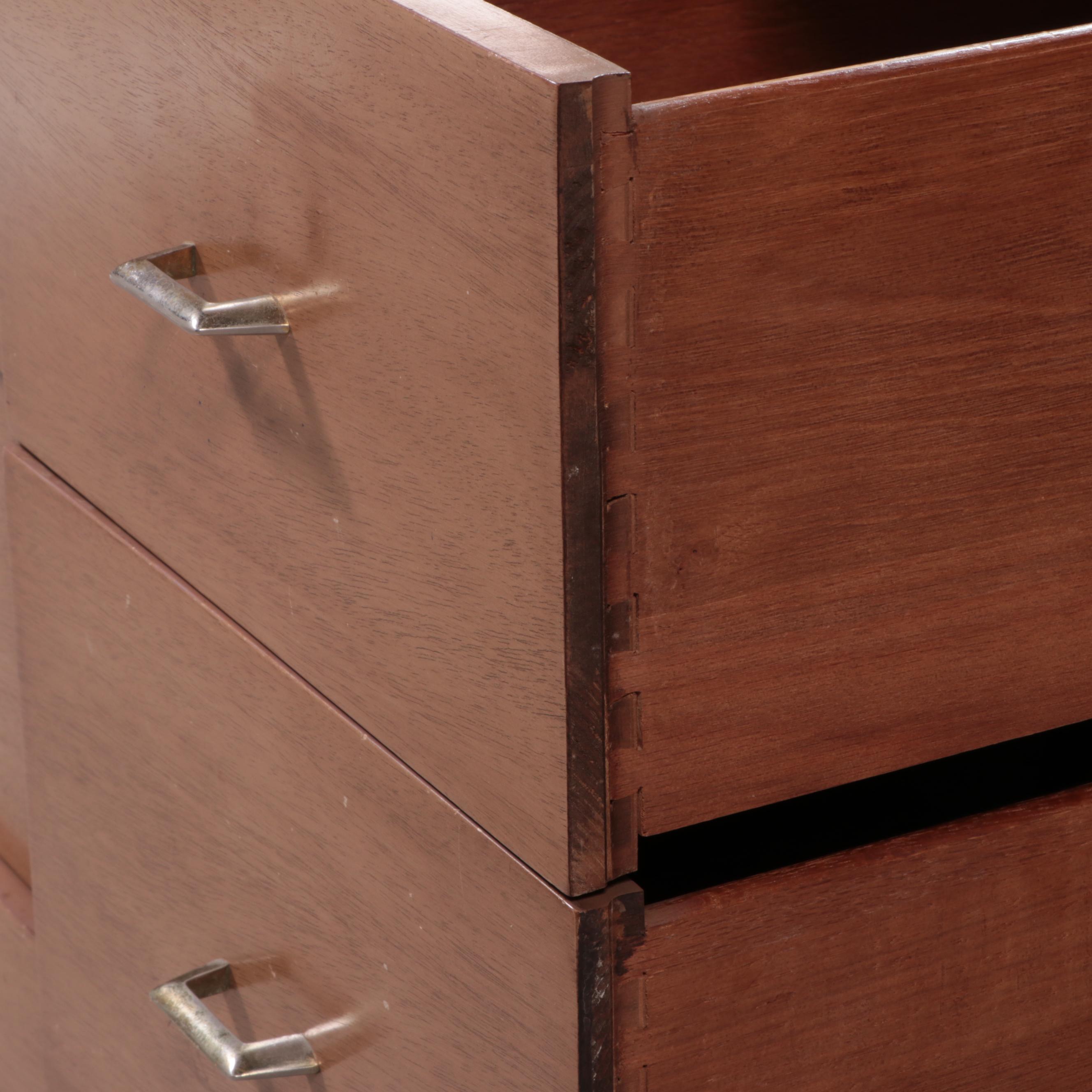 Kent Coffey "Goldenaire" Blond Mahogany Dresser with Mirror, Mid-20th Century