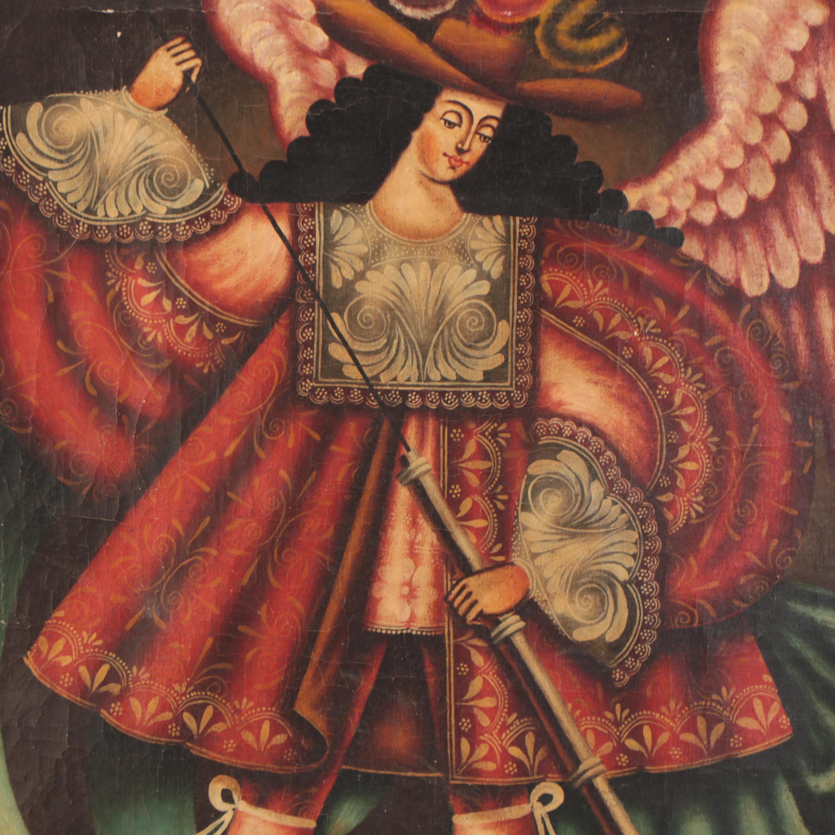Cuzco Style Oil Painting of Archangel
