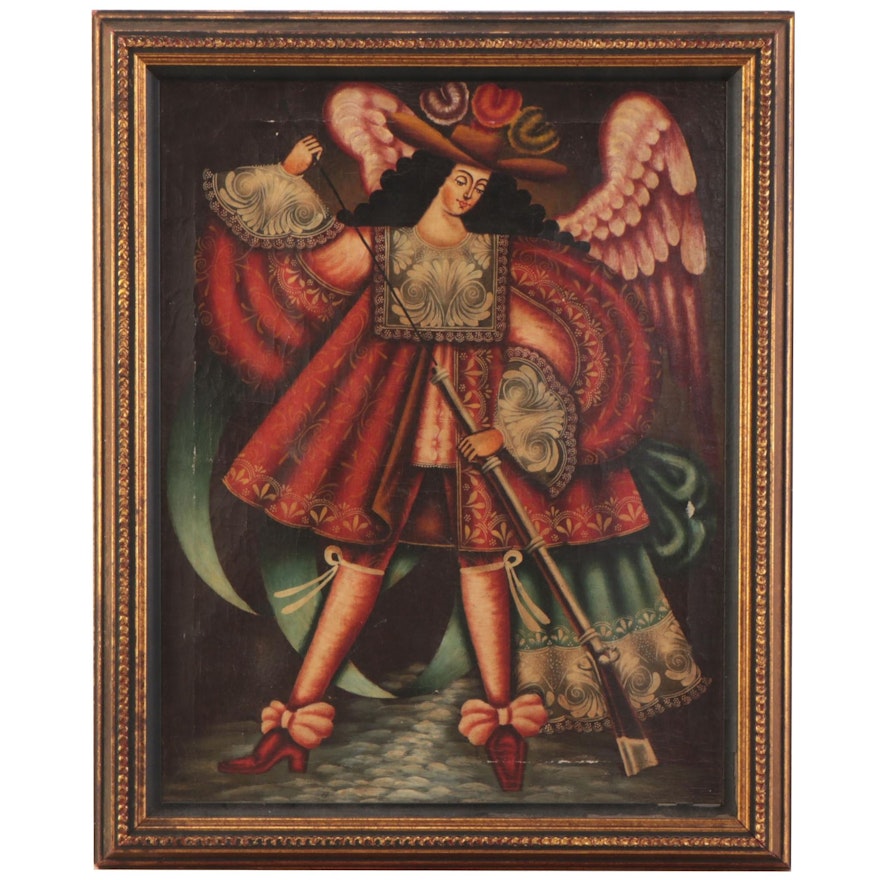 Cuzco Style Oil Painting of Archangel