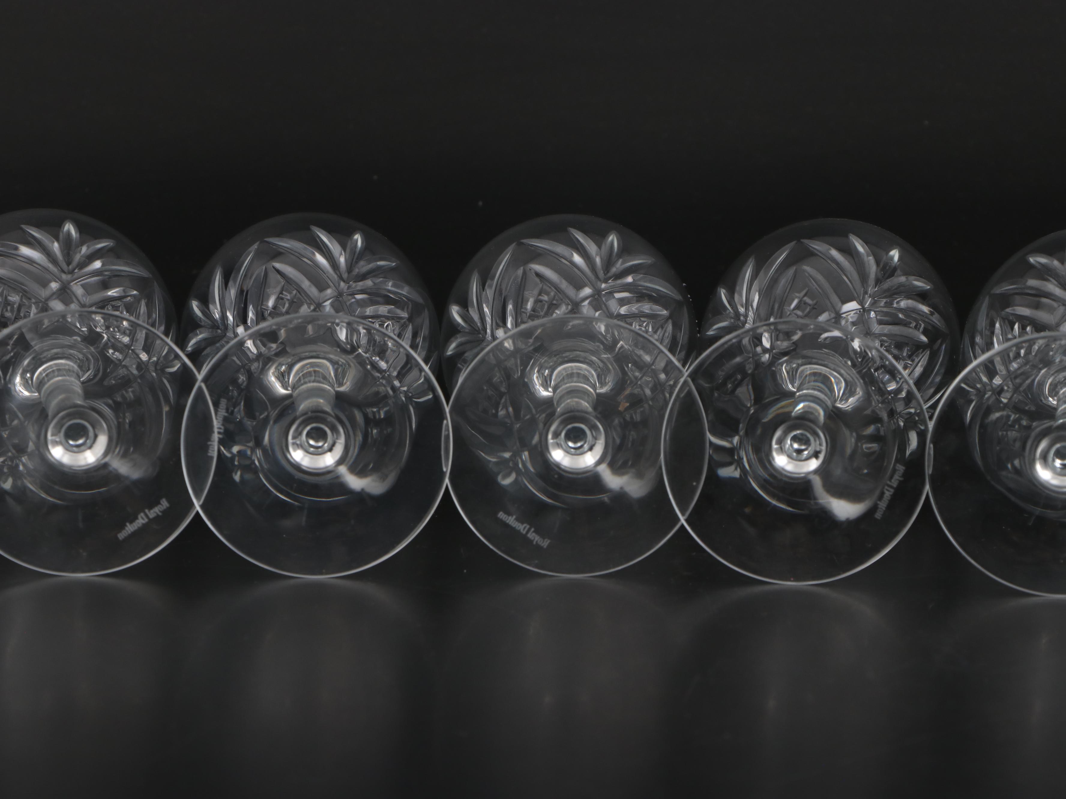 Royal Doulton "Juliette" Crystal Water Goblets and Wine Glasses, 2000-2001