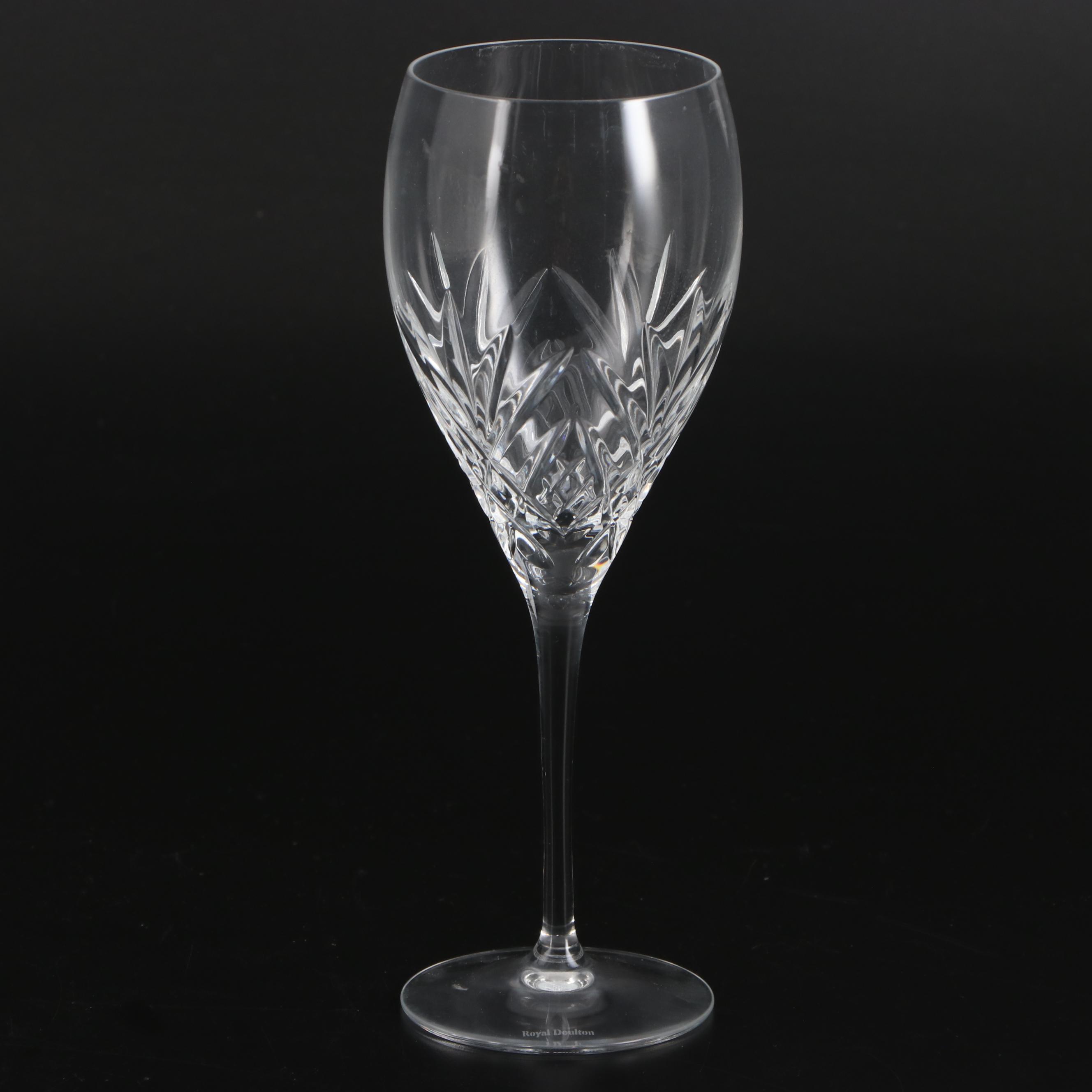Royal Doulton "Juliette" Crystal Water Goblets and Wine Glasses, 2000-2001
