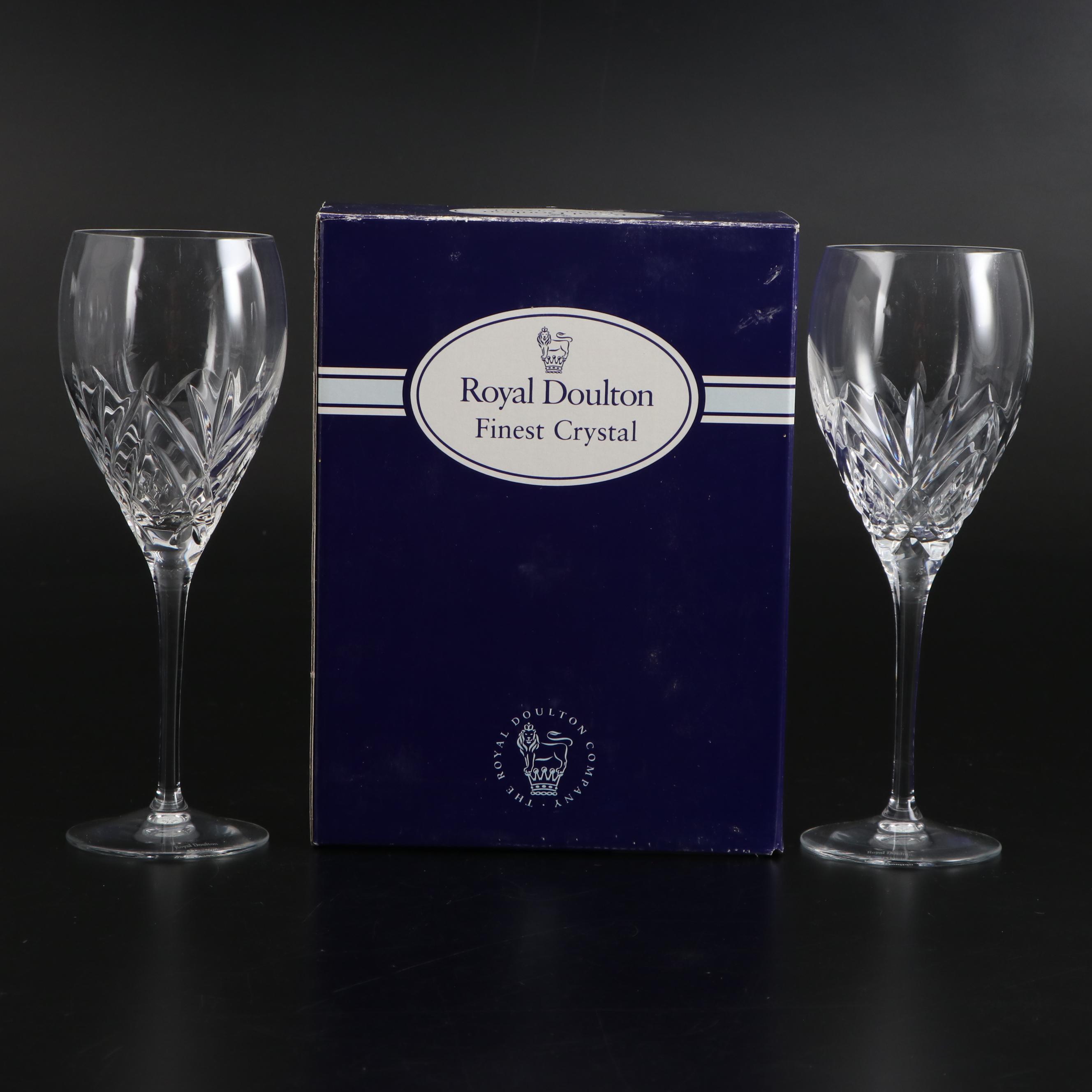 Royal Doulton "Juliette" Crystal Water Goblets and Wine Glasses, 2000-2001