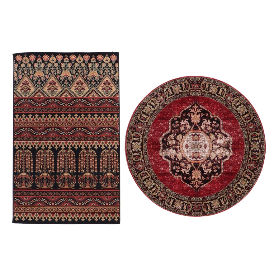 Two Machine Made Superior Adena and Safavieh Vintage Hamadan Area Rugs