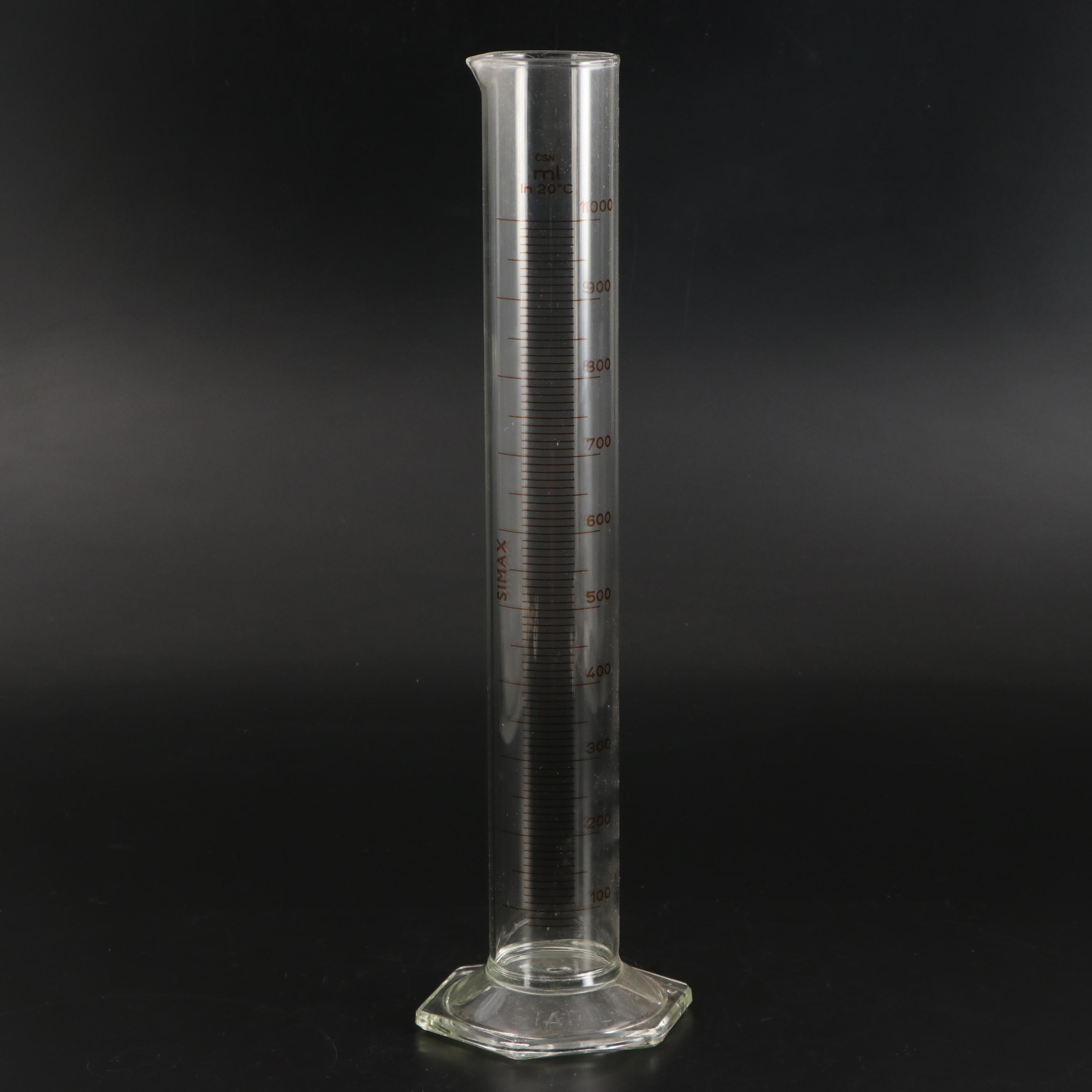 Kavalier Stabil Czech Simax Graduated Glass Lab Cylinders