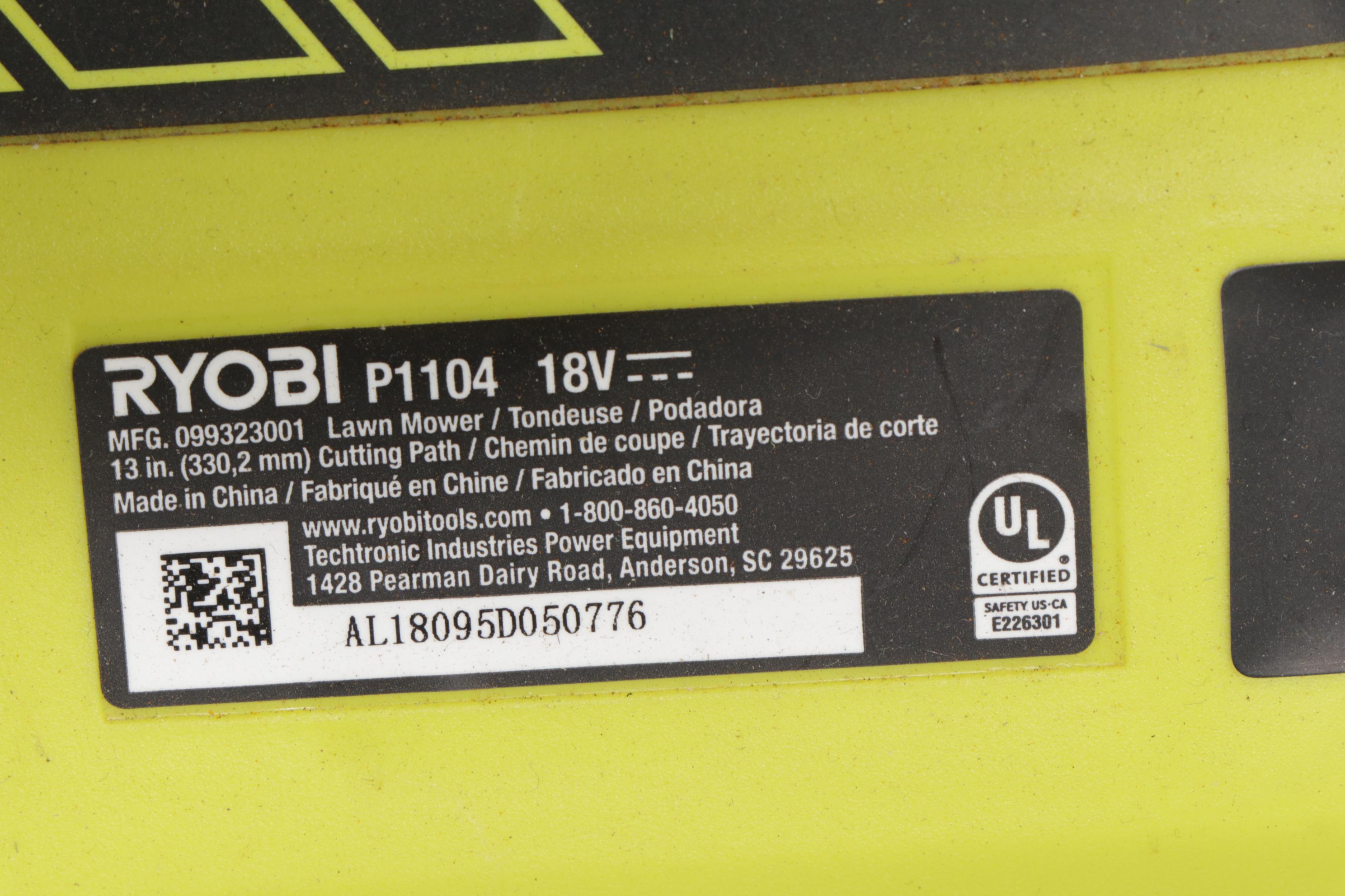 Ryobi 18V Battery Operated 13" Lawn Mower