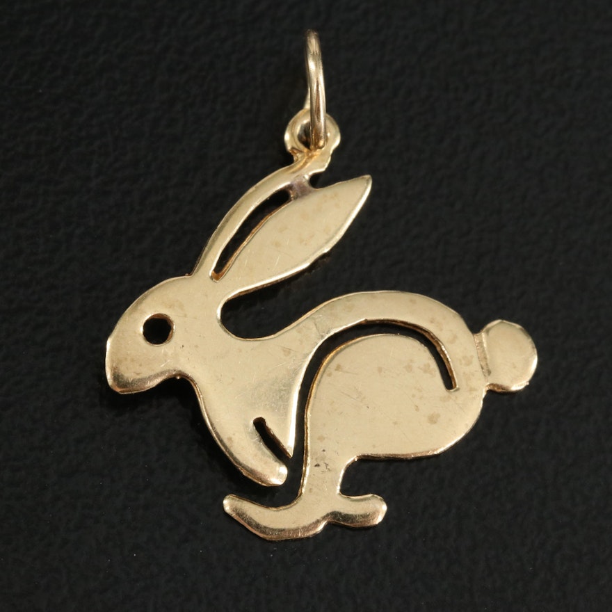 14K Rabbit Pendant