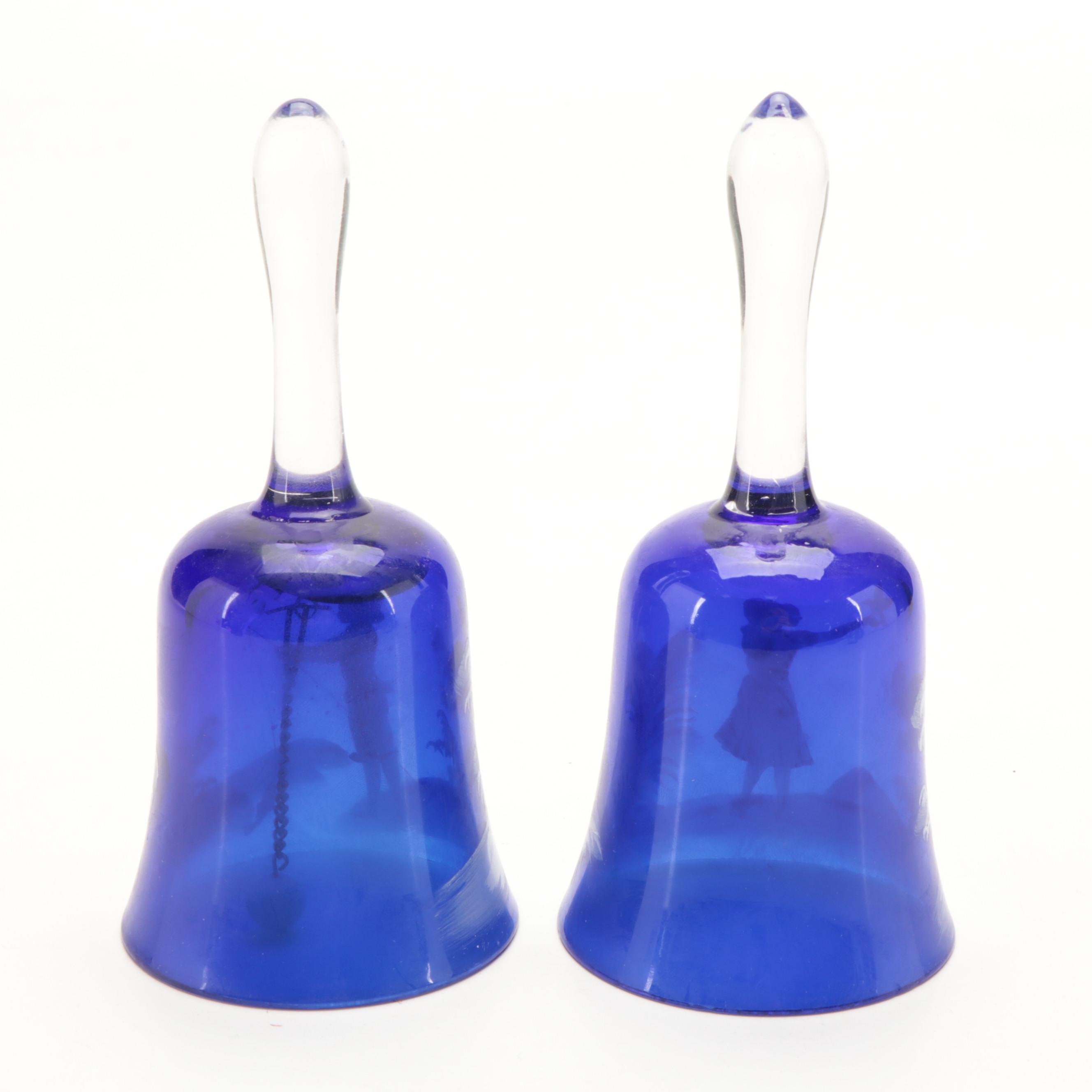 Mary Gregory Quarkmal Design Cobalt Glass Vase, Cruet and Other Tableware