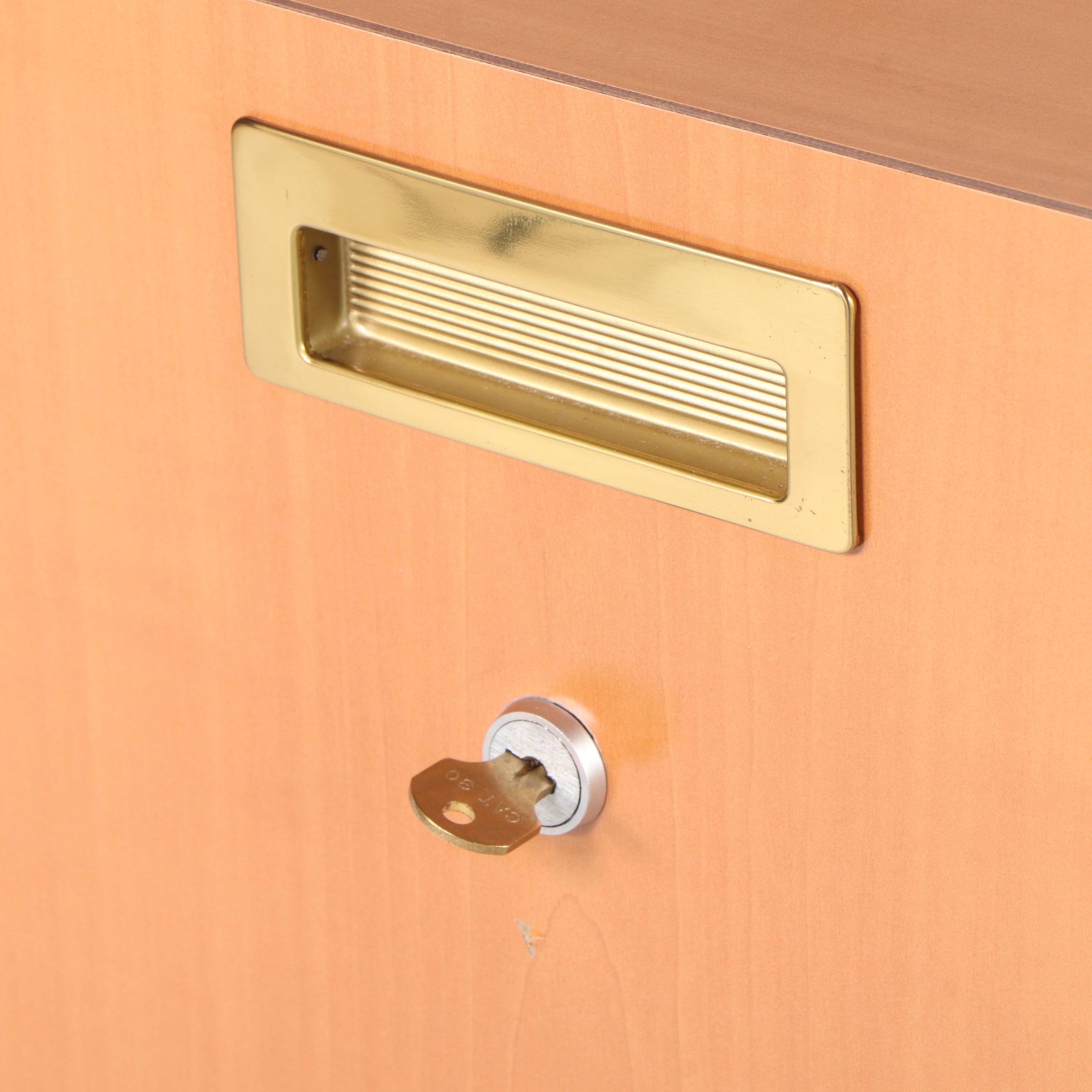 Wooden Three-Drawer Filing Cabinet