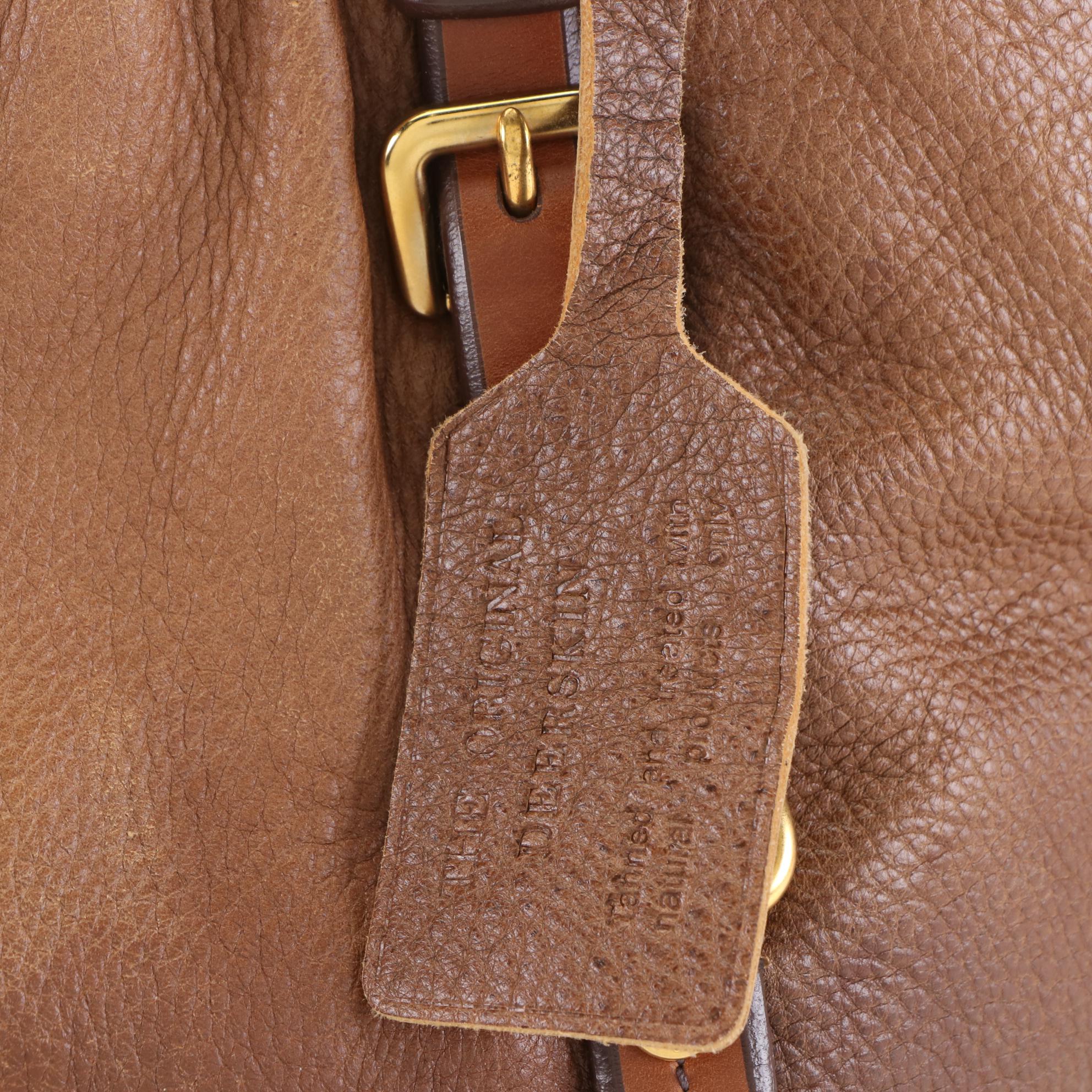 Prada Medium Tote Bag in Brown Gradient Deerskin Leather with Strap