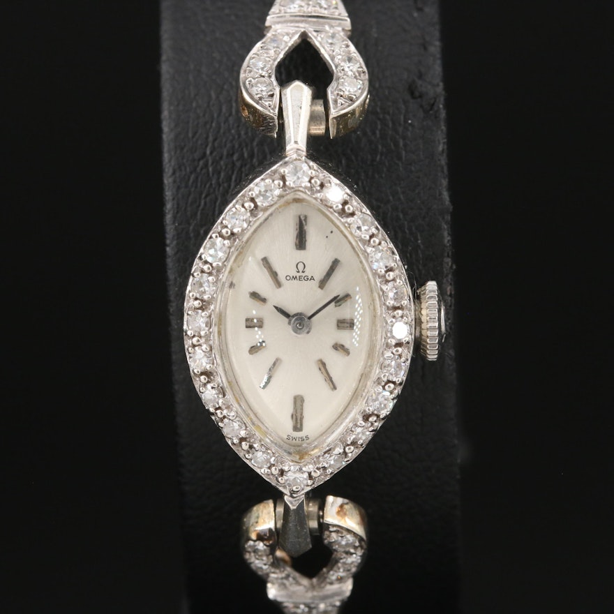 1966 Omega 14K 1.25 CTW Diamond Wristwatch