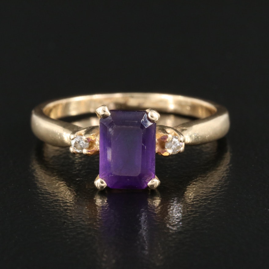 14K Amethyst and Diamond Ring