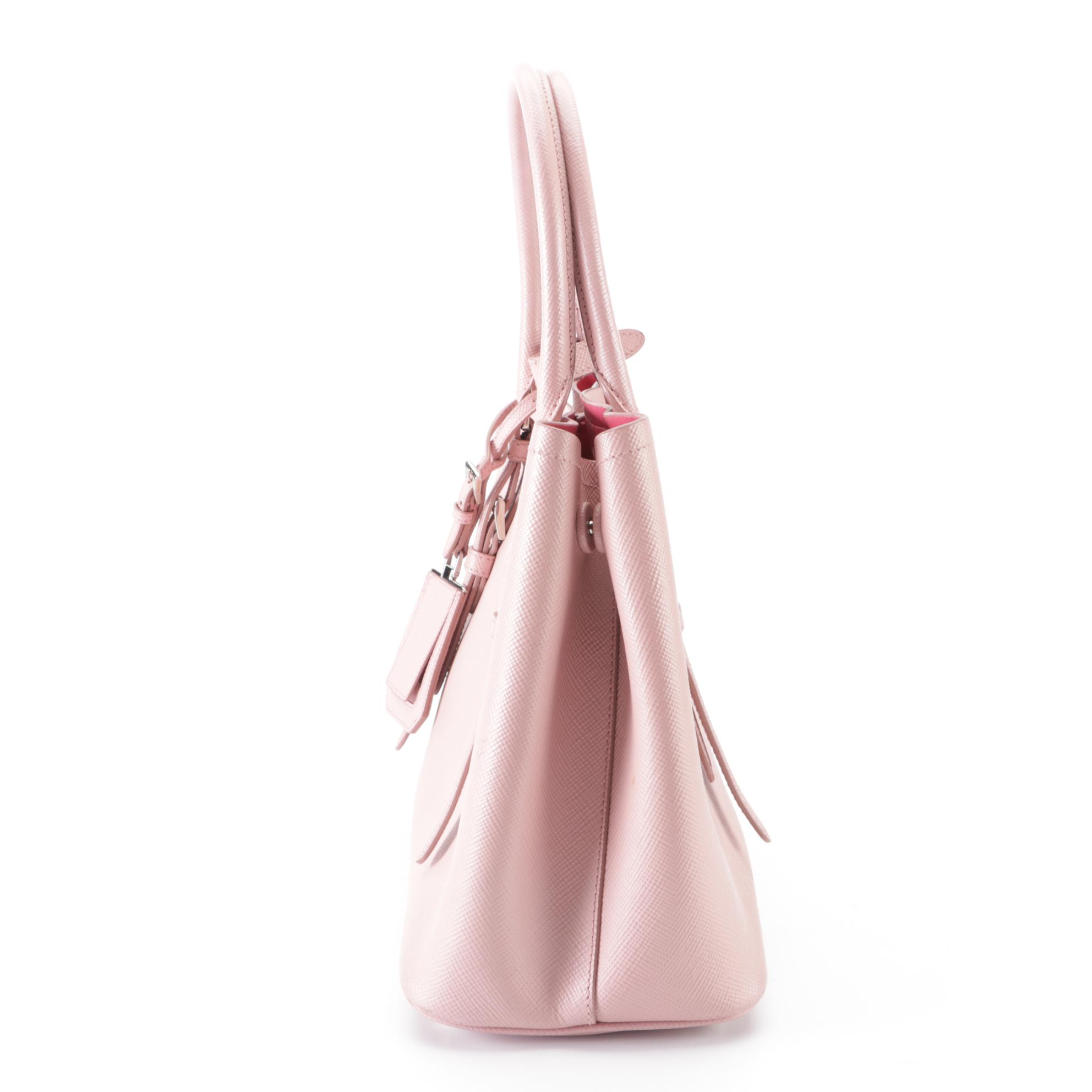 Prada Pink Saffiano Leather Convertible Tote Bag