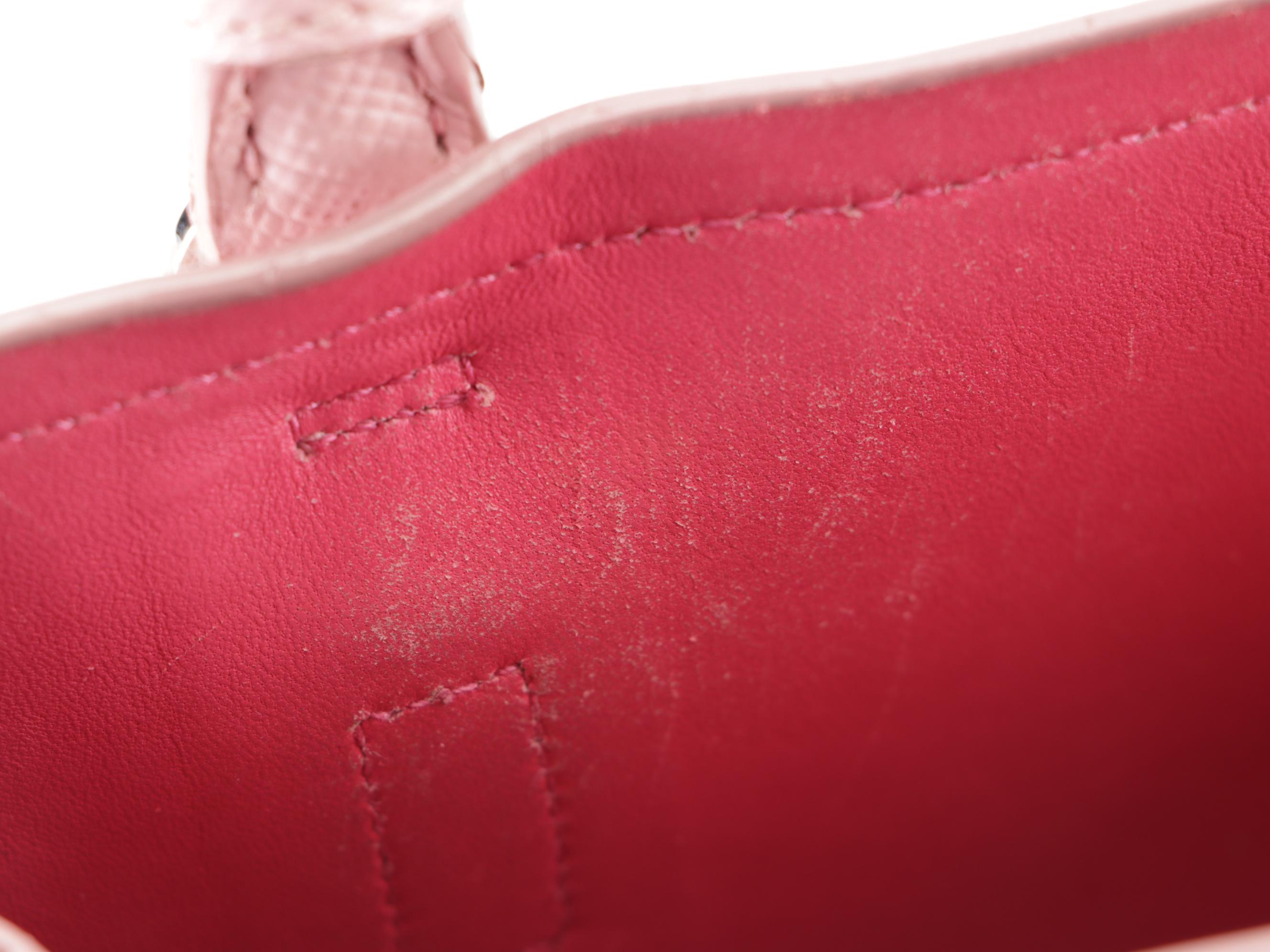 Prada Pink Saffiano Leather Convertible Tote Bag