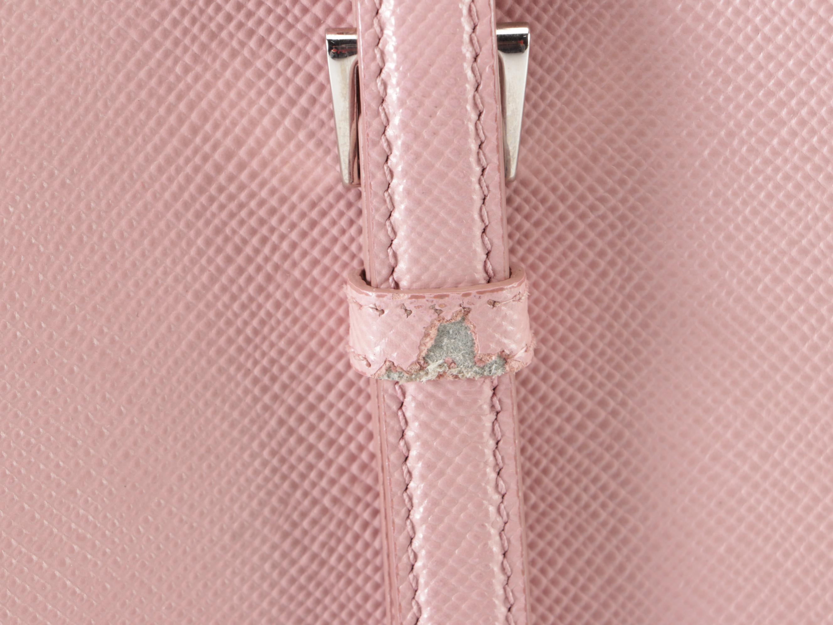Prada Pink Saffiano Leather Convertible Tote Bag