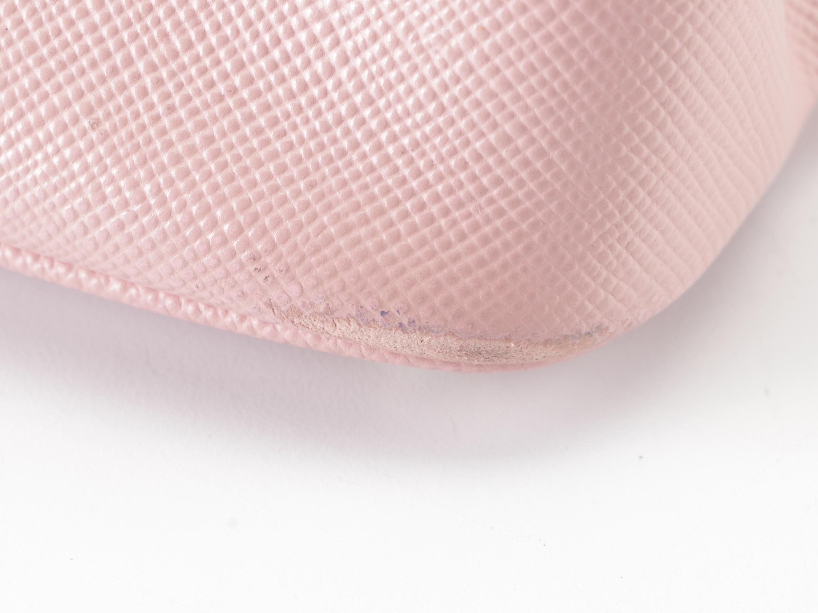 Prada Pink Saffiano Leather Convertible Tote Bag