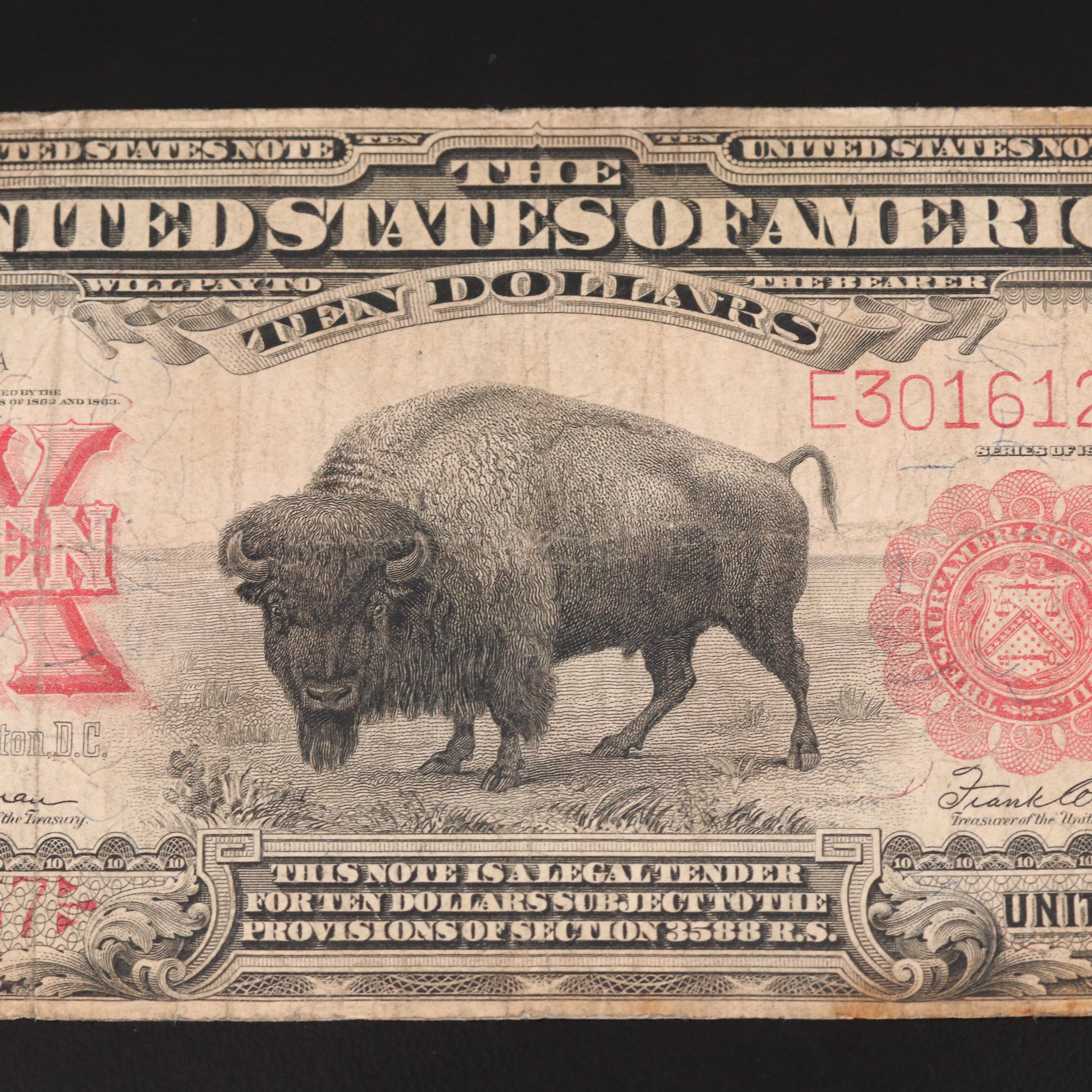Series of 1901 $10 United States "Bison" Currency Note