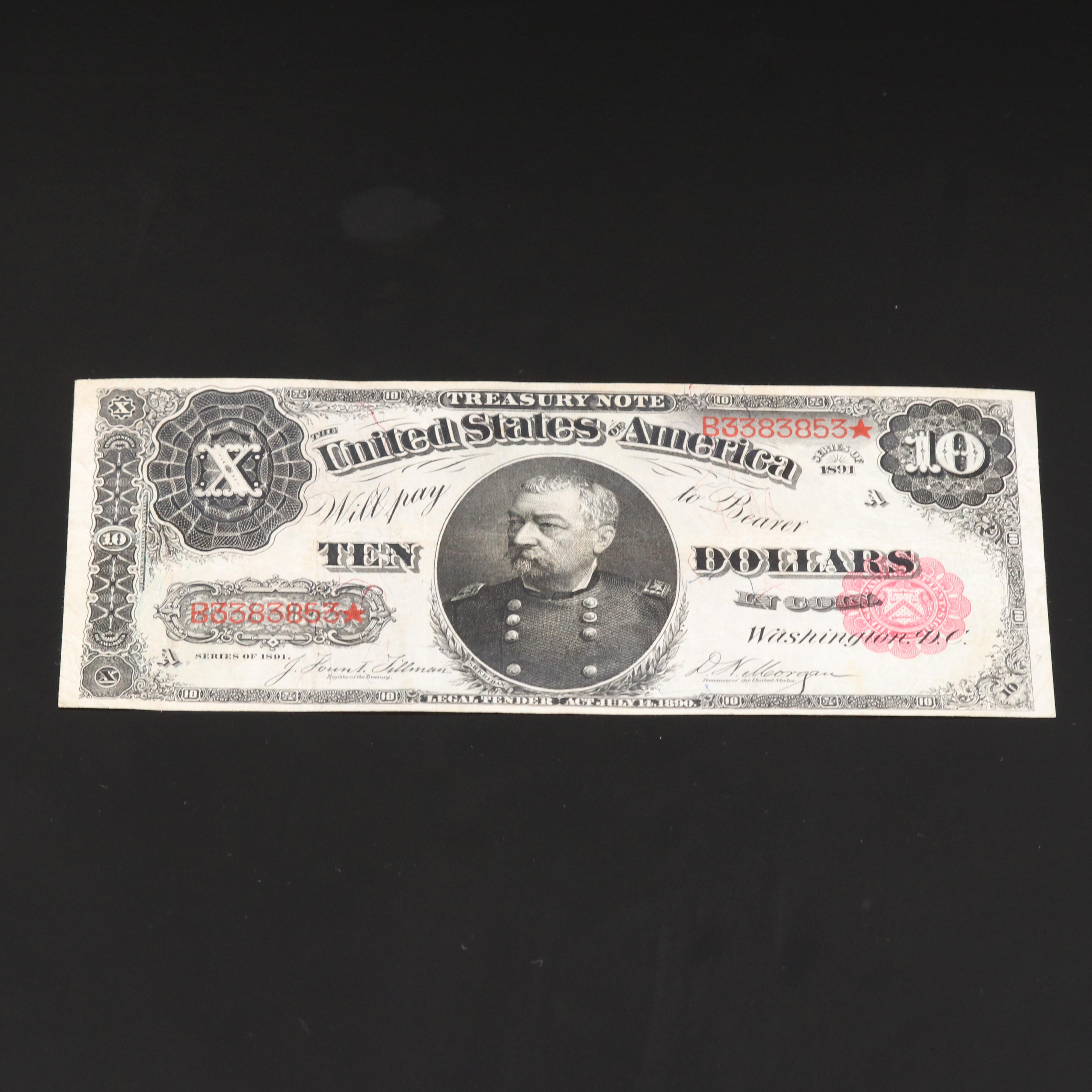 Series of 1891 $10 Treasury Note