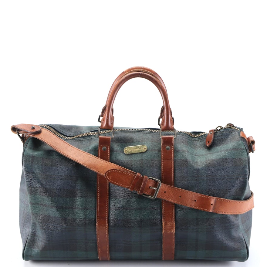 Polo Ralph Lauren Duffle Bag in Blackwatch Coated Canvas and Leather