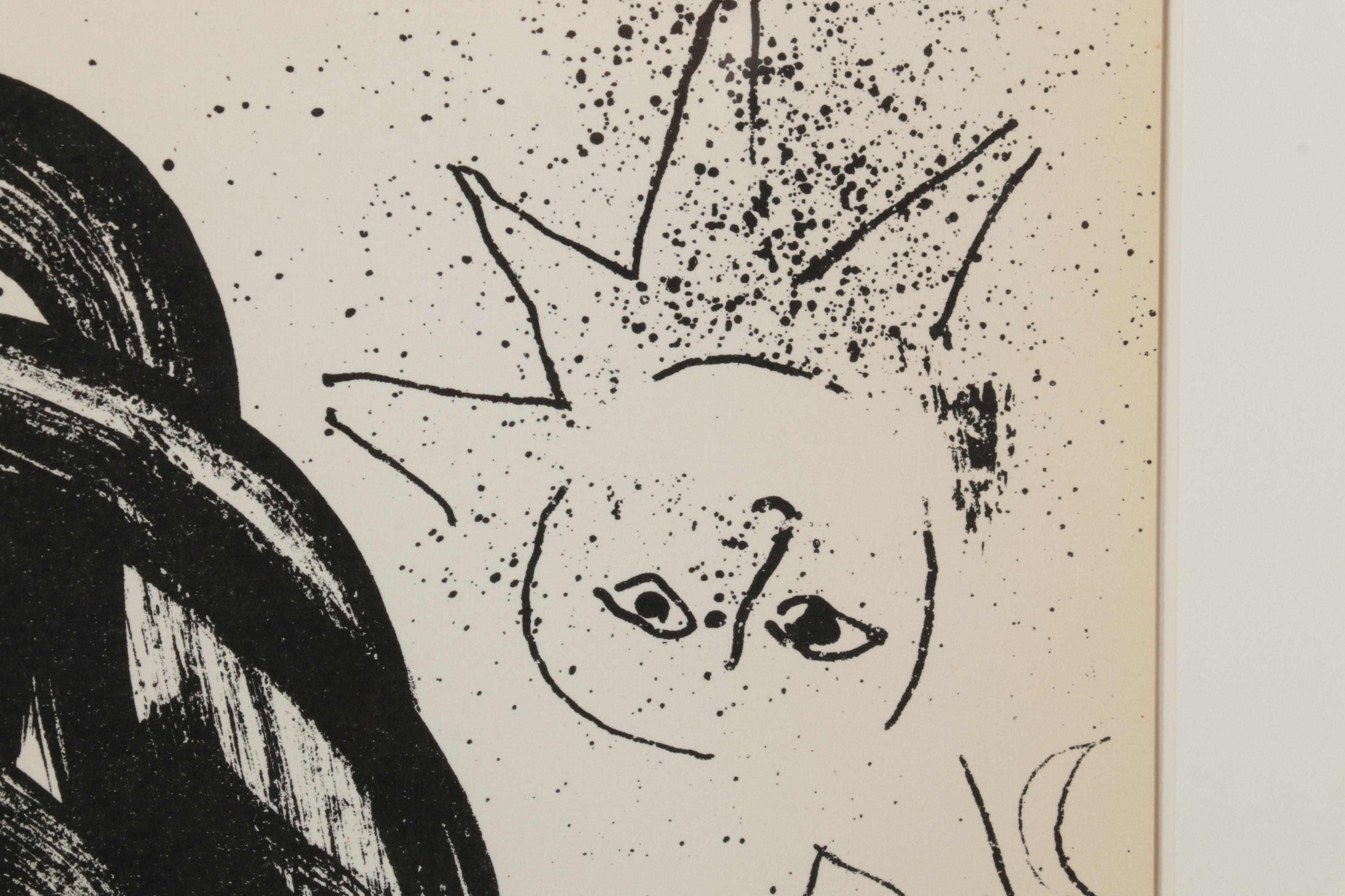 Marc Chagall Lithograph "Offering" From "The Lithographs of Chagall," 1960