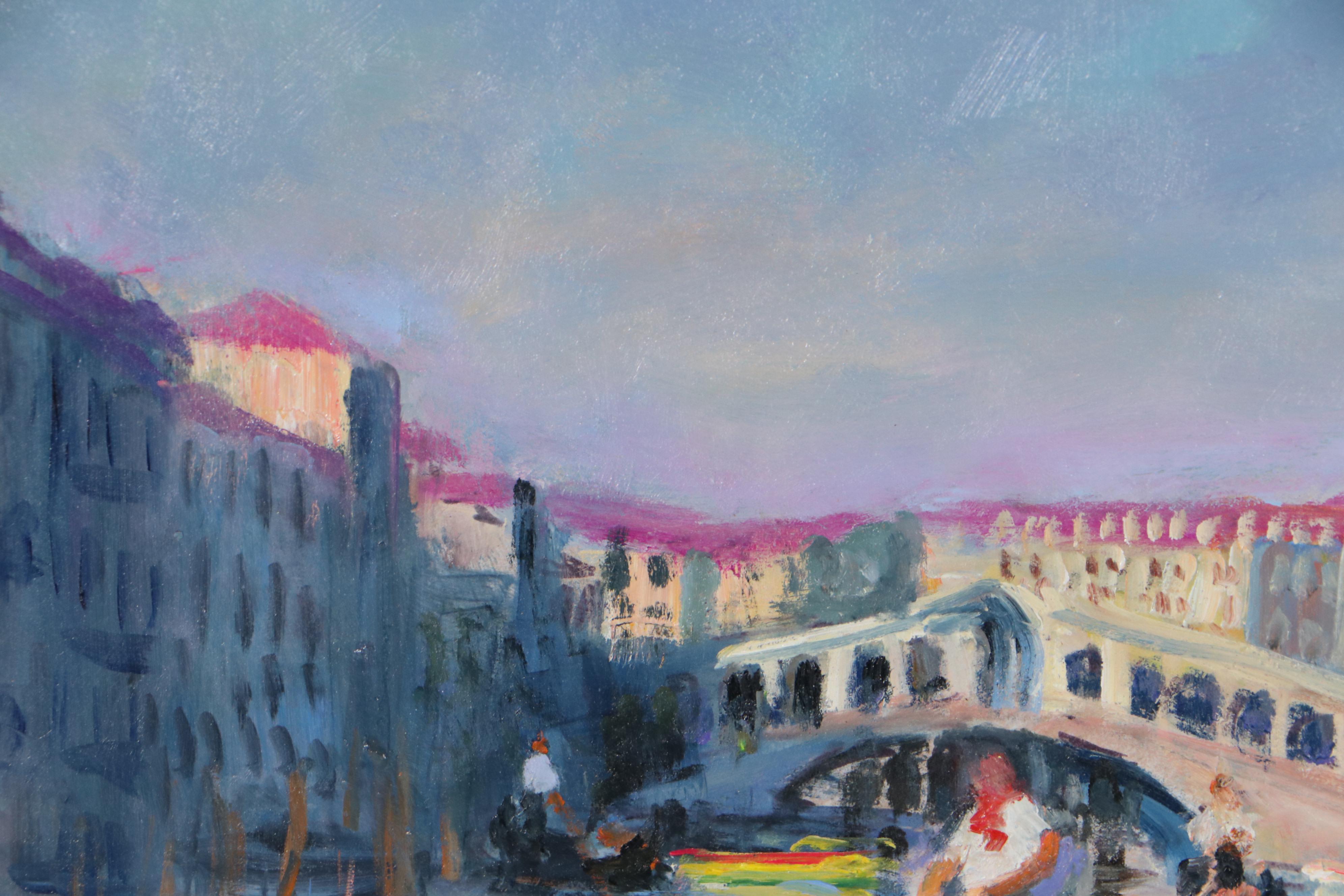 Nino Pippa Oil Painting "Venice - Rialto Bridge," 2016