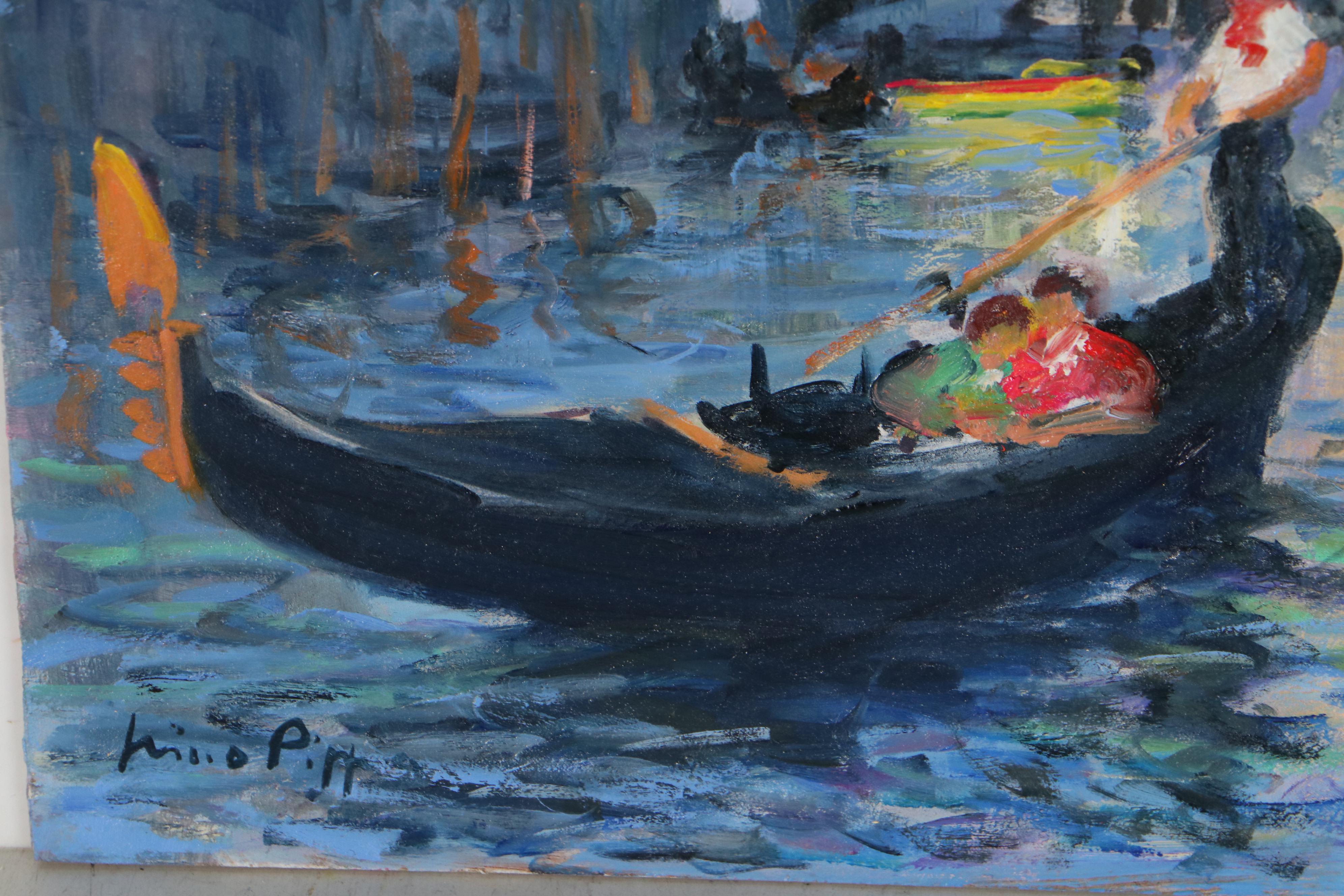 Nino Pippa Oil Painting "Venice - Rialto Bridge," 2016