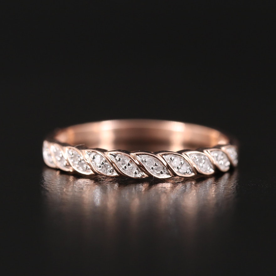 10K Rose Gold 0.10 CTW Diamond Ring