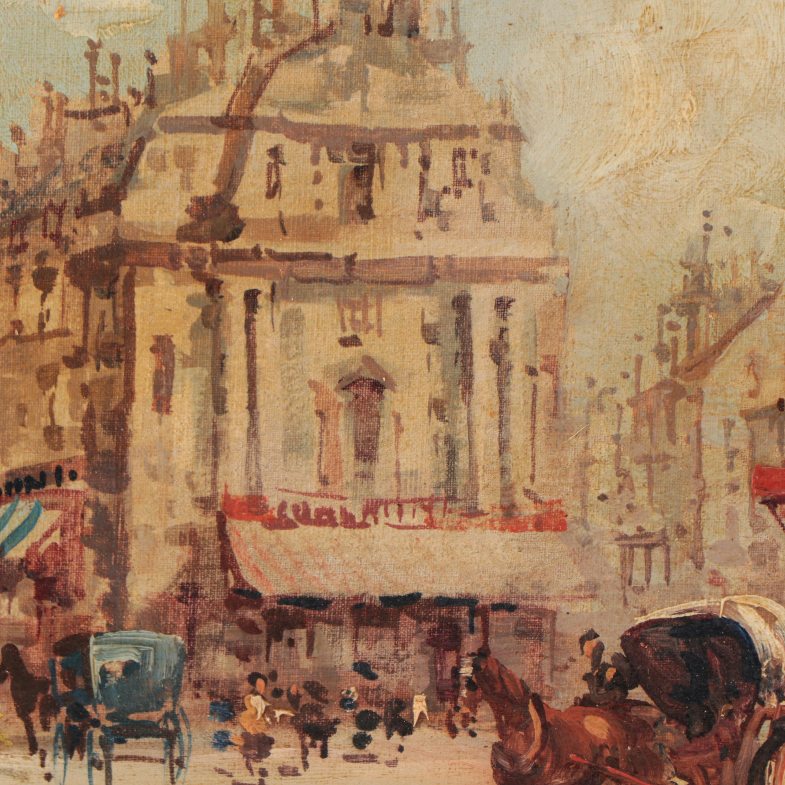 Antonio DeVity Oil Painting of Parisian City Scene