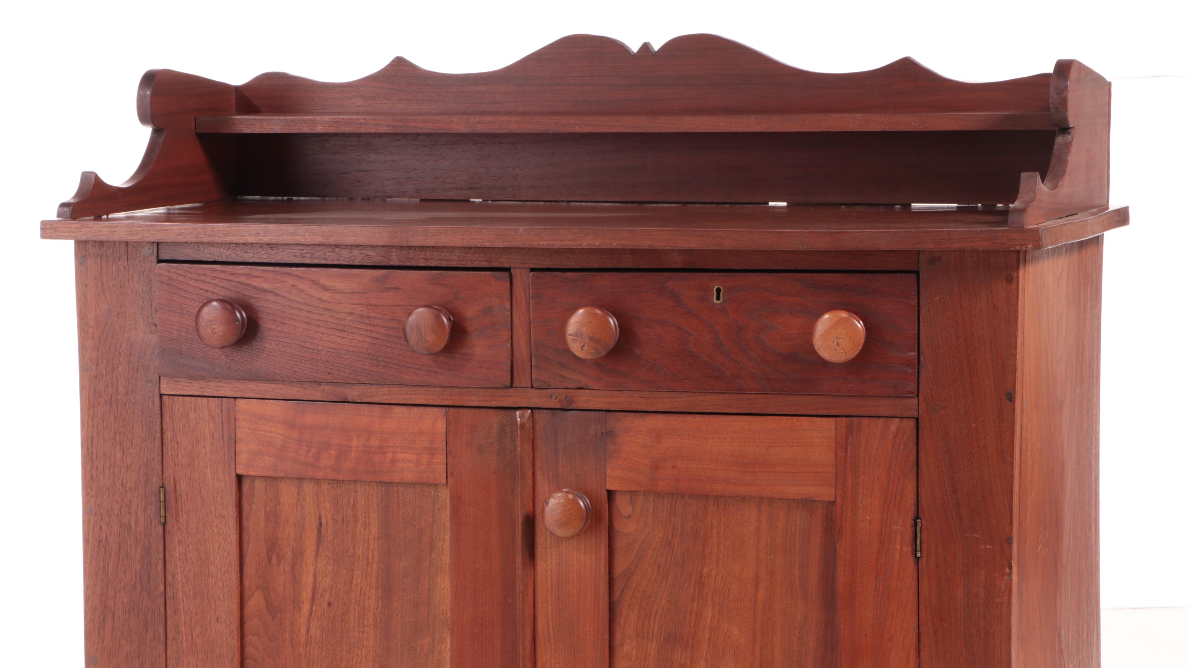 American Primitive Walnut Jelly Cupboard, Mid to Late 19th Century