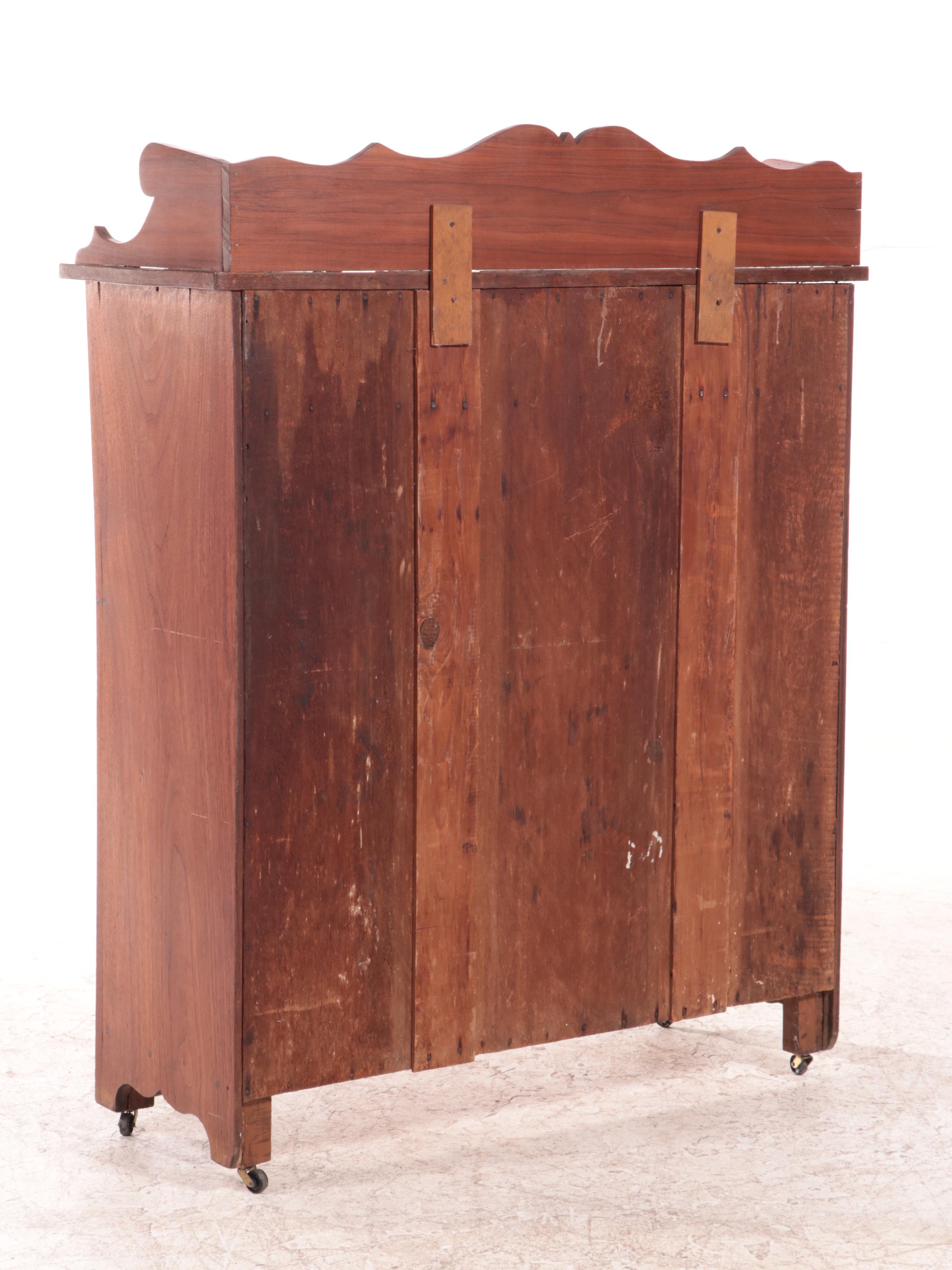 American Primitive Walnut Jelly Cupboard, Mid to Late 19th Century