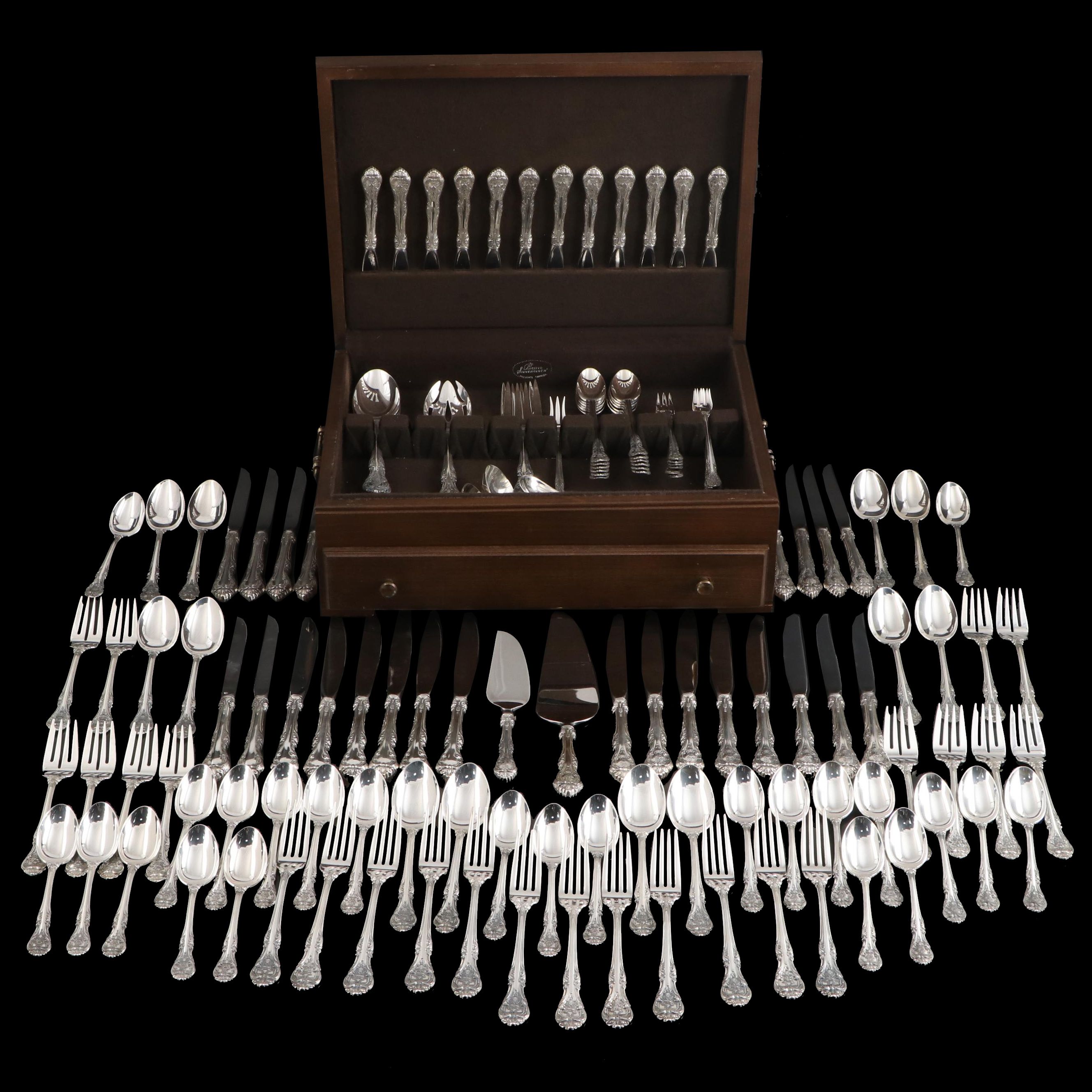 Gorham "King Edward" Sterling Silver Flatware with Storage Chest
