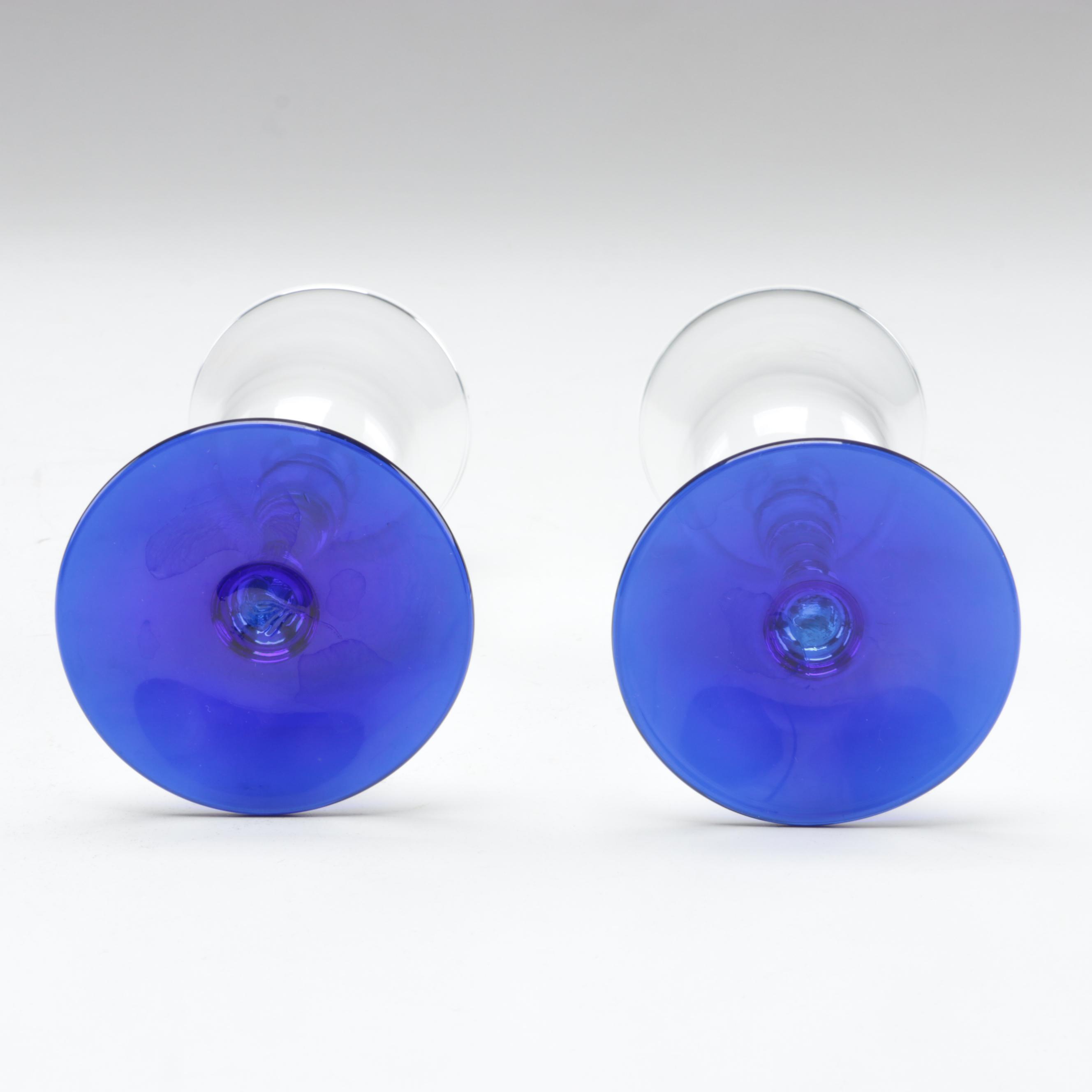 Hazel Atlas Cobalt Blue Glass Shakers with Other Cobalt Blue Glass Tableware
