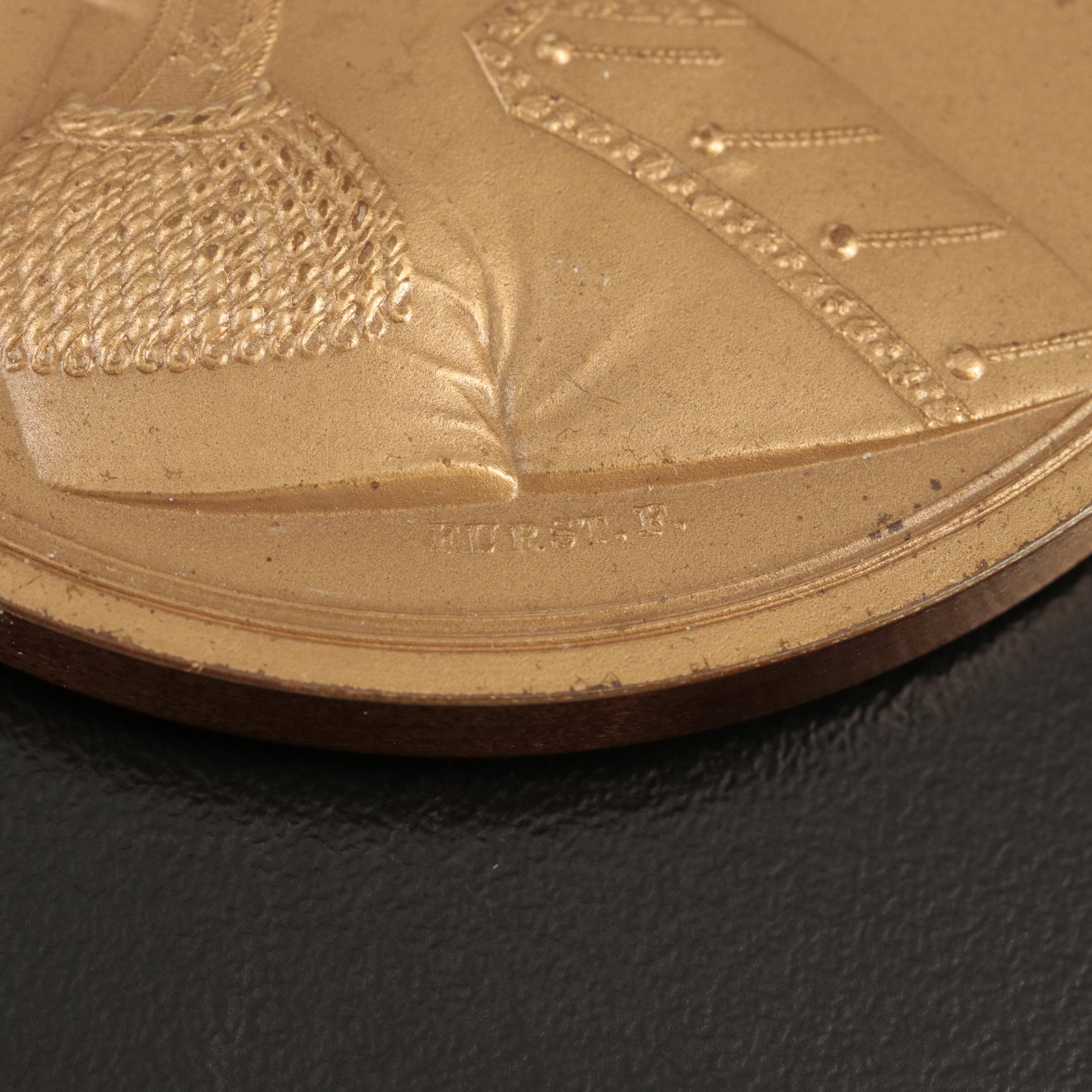 Large Bronze English Medal Representing 1813 Battle of the Thames