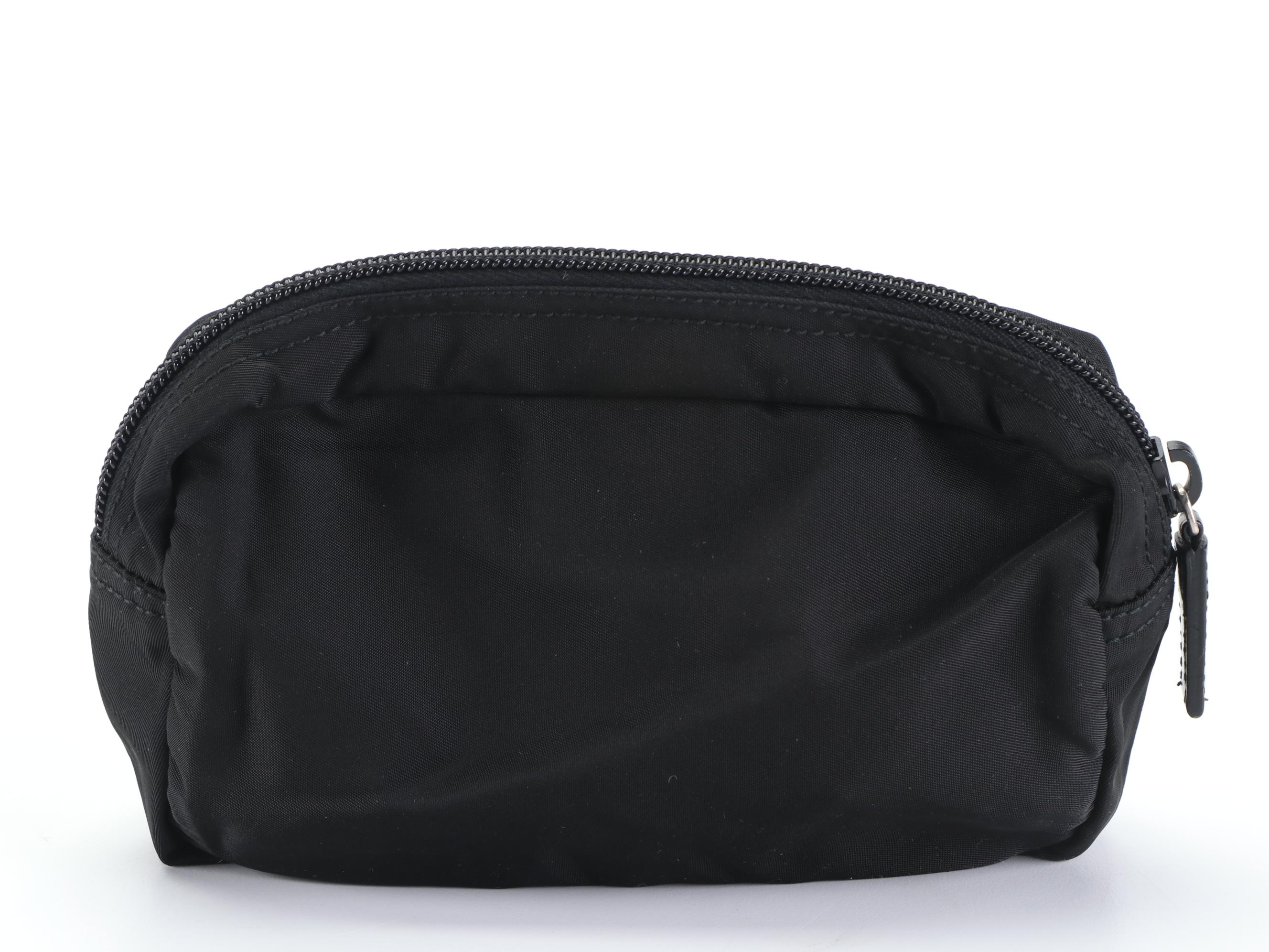 Prada Small Zip Pouch in Black Nylon Gabardine