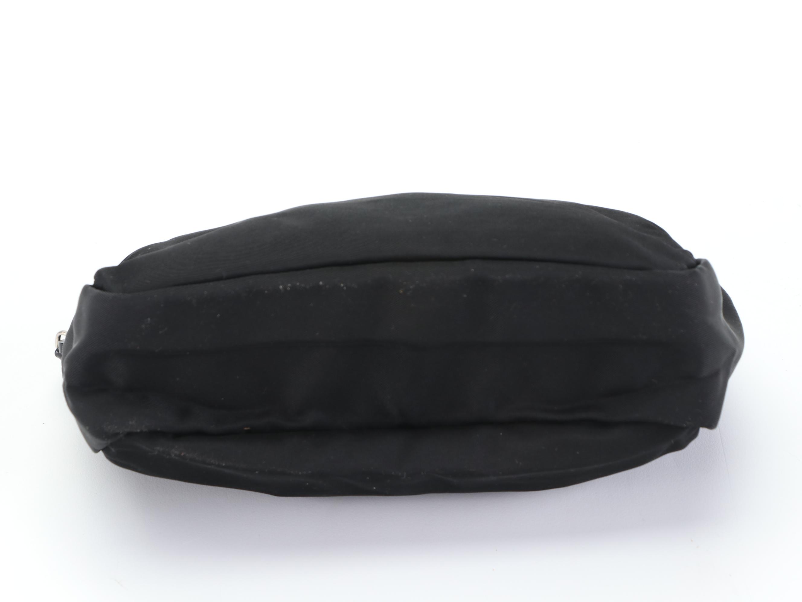 Prada Small Zip Pouch in Black Nylon Gabardine