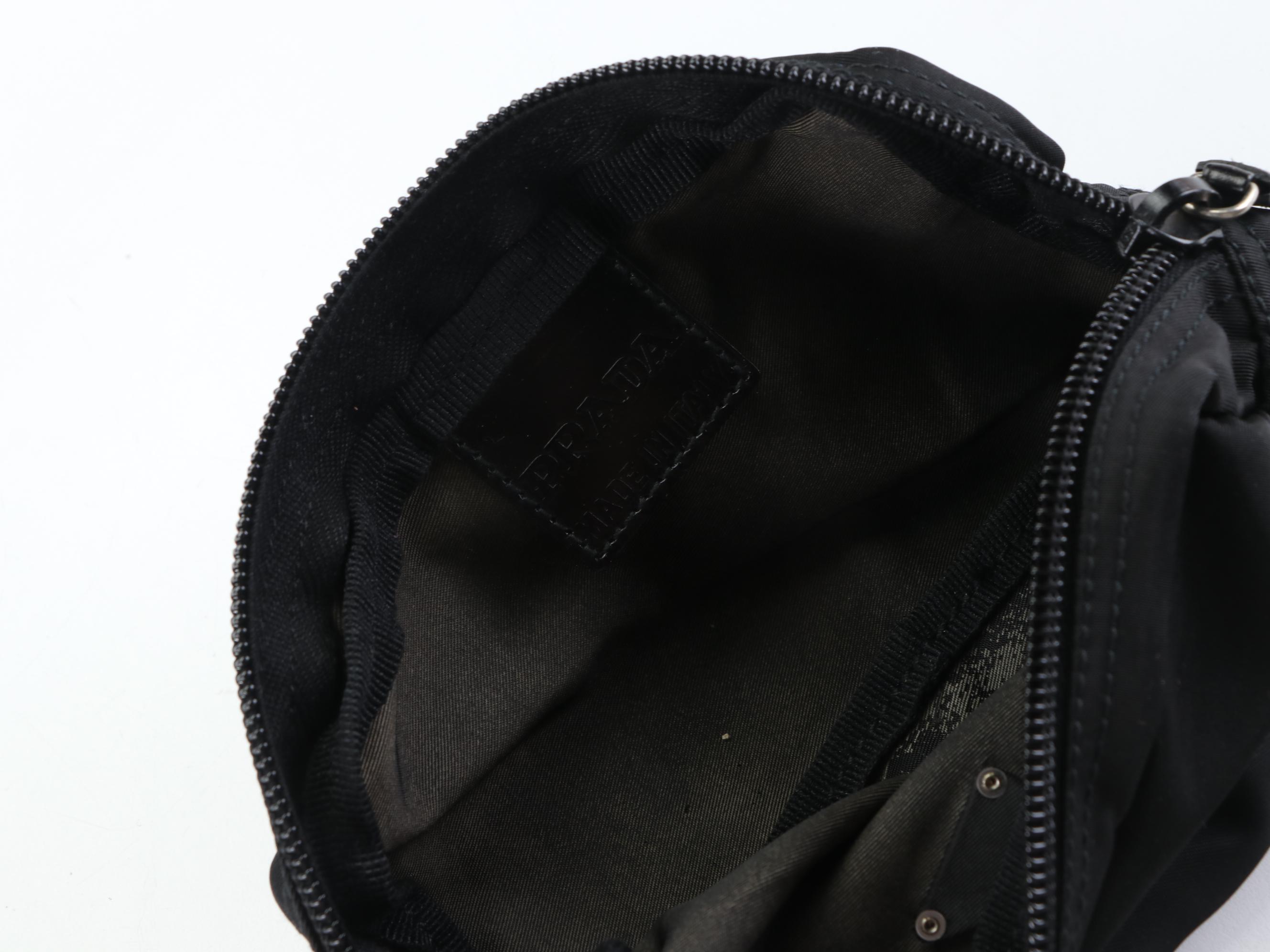Prada Small Zip Pouch in Black Nylon Gabardine