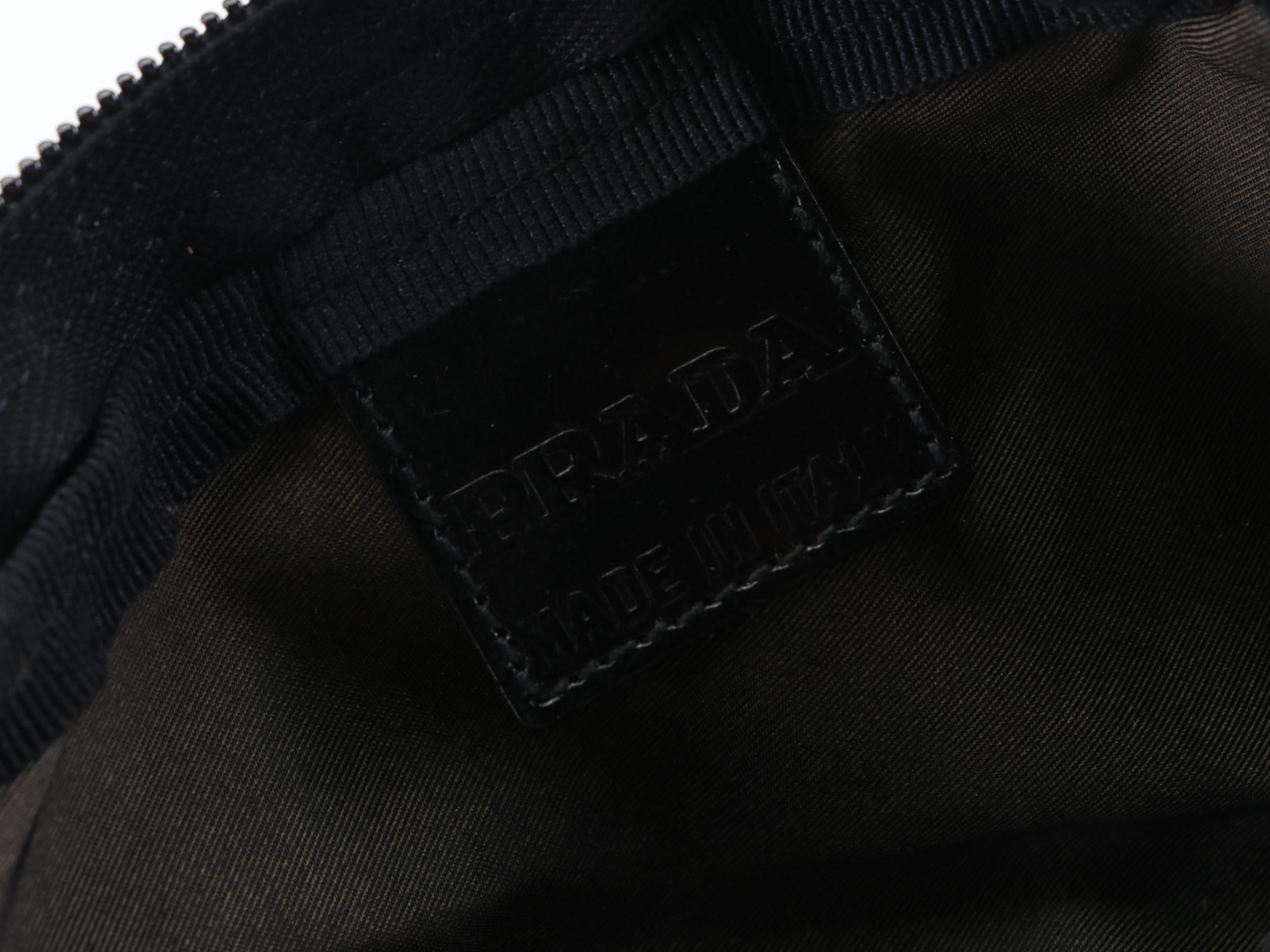 Prada Small Zip Pouch in Black Nylon Gabardine