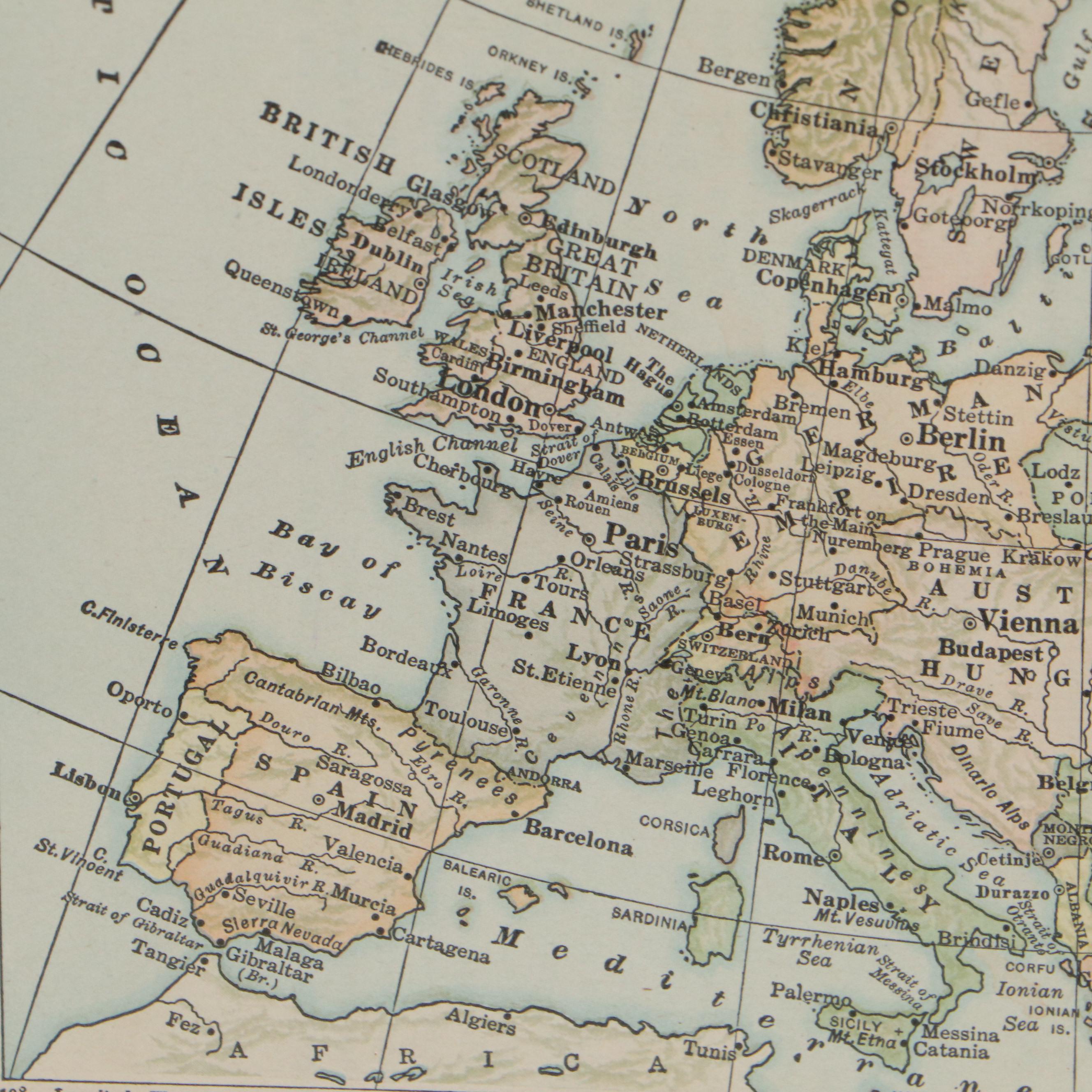 American Book Company Map of Europe, Early 20th Century
