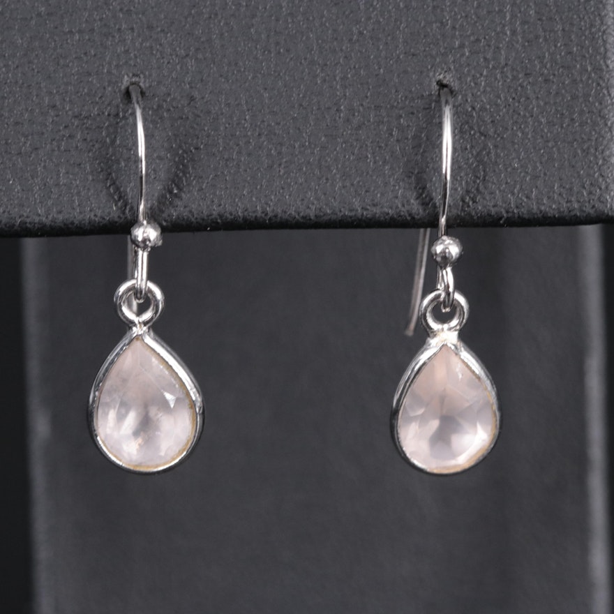 Sterling Silver Gemstone Drop Earrings