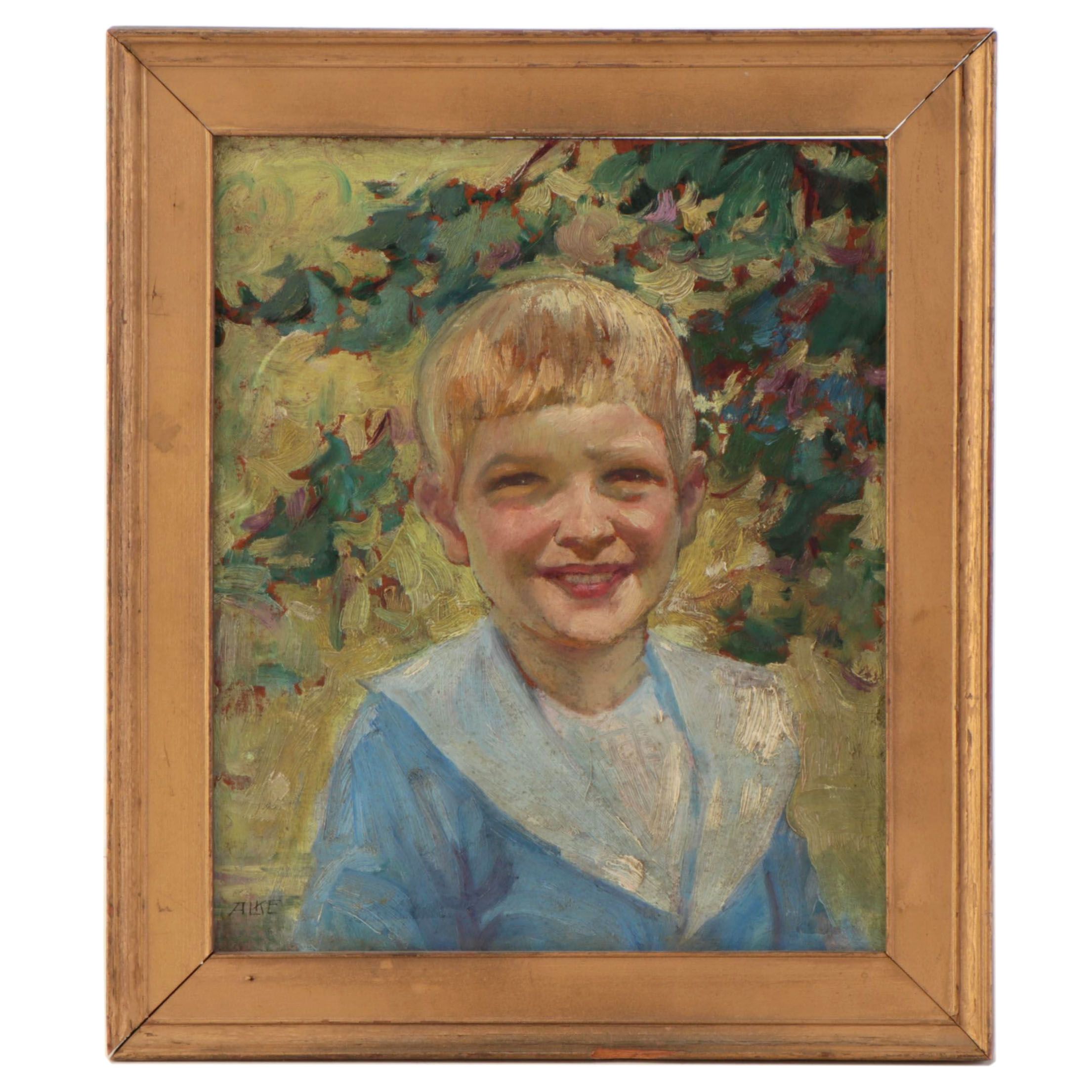 Stephen Alke Portrait Oil Painting of a Young Boy