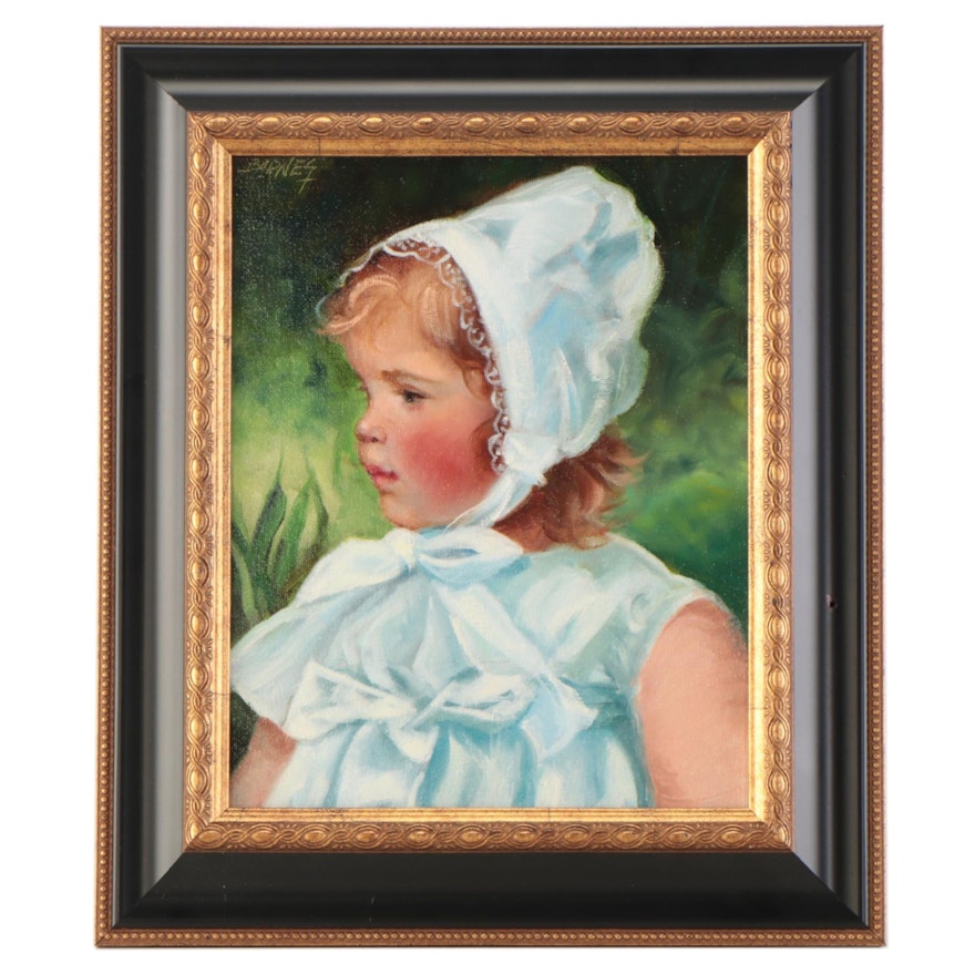 Portrait Oil Painting of a Child, 21st Century