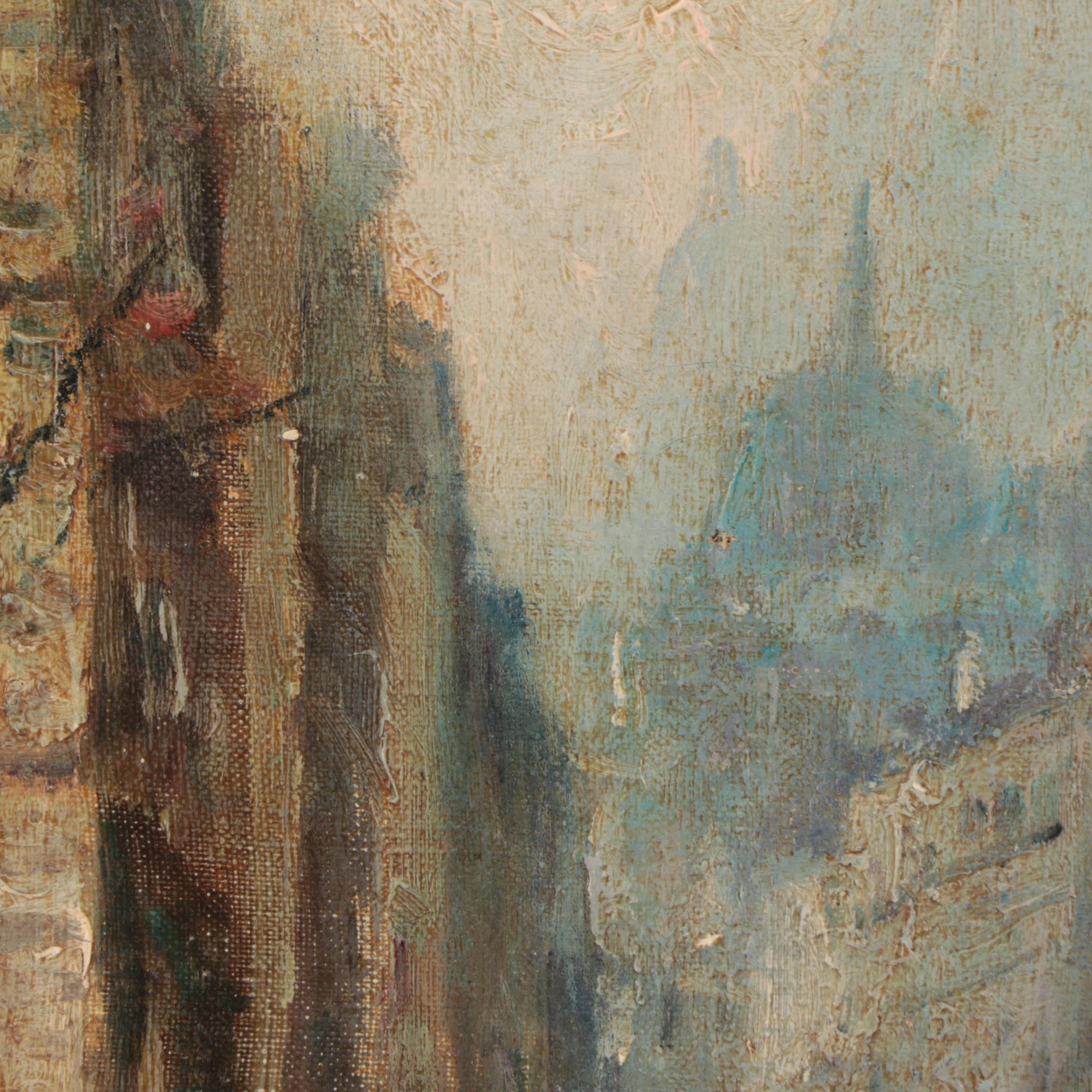 Merio Ameglio Oil Painting of Parisian City Scene